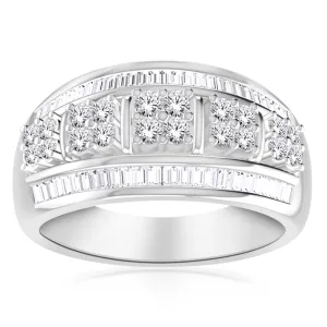 10ct White Gold 1 Carat Diamond Dress Ring