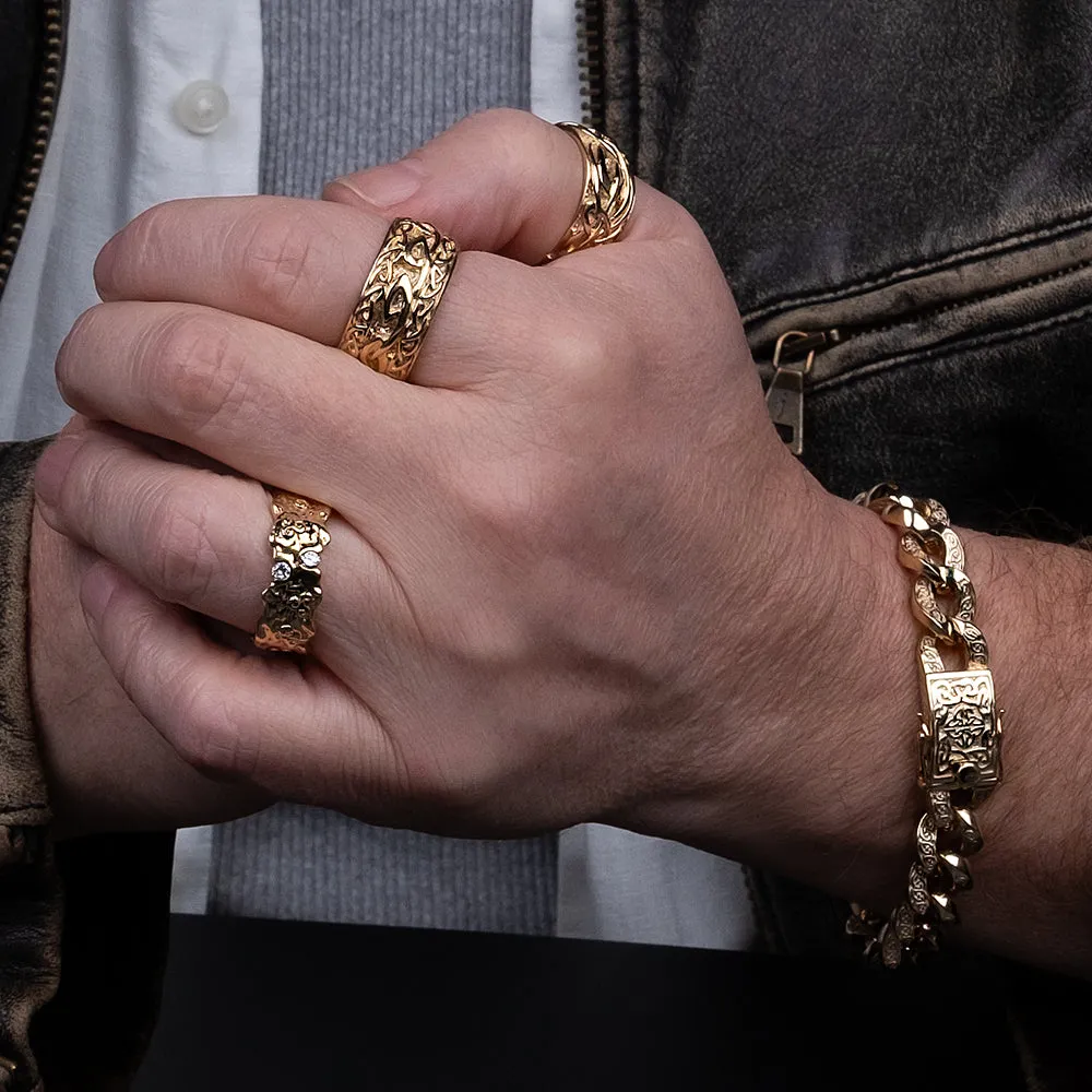 10k Yellow Gold Rocks 'n Rivers Diamond Ring