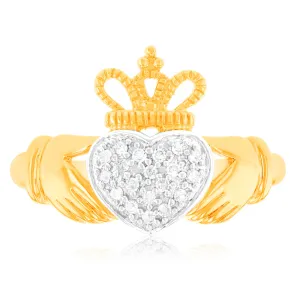 1/10 Carat Diamond Ring in 9ct Yellow Gold