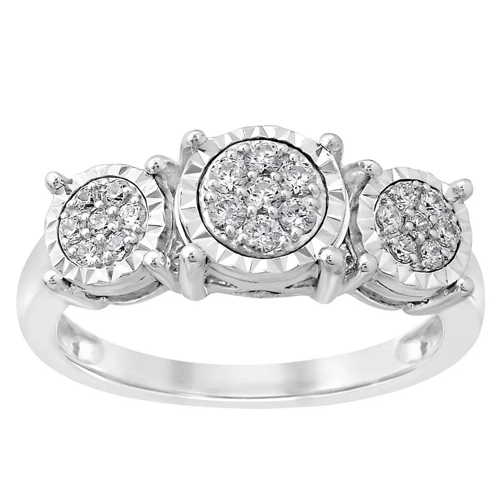 1/4 Carat Diamond Ring set in Sterling Silver