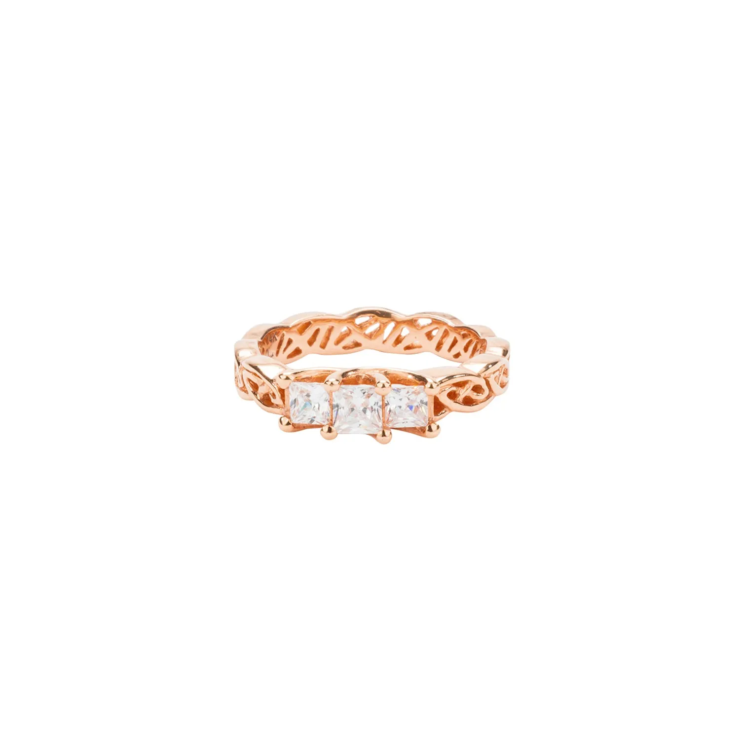 14k Rose Gold and Moissanite 'Maree' Eternity Knot Ring
