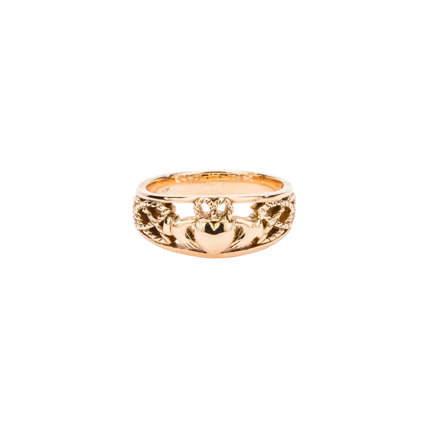 14k Rose Gold Small Claddagh Ring
