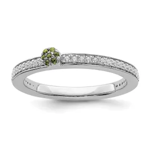 14k White Gold Stackable Expressions Peridot and Diamond Ring | SK2083