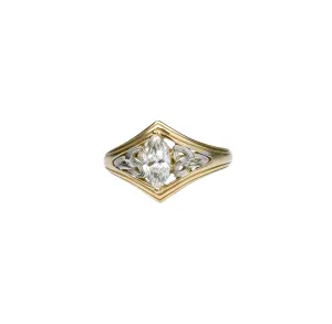 14k Yellow and White Gold Trinity Ring -Certified Lab Grown Diamond