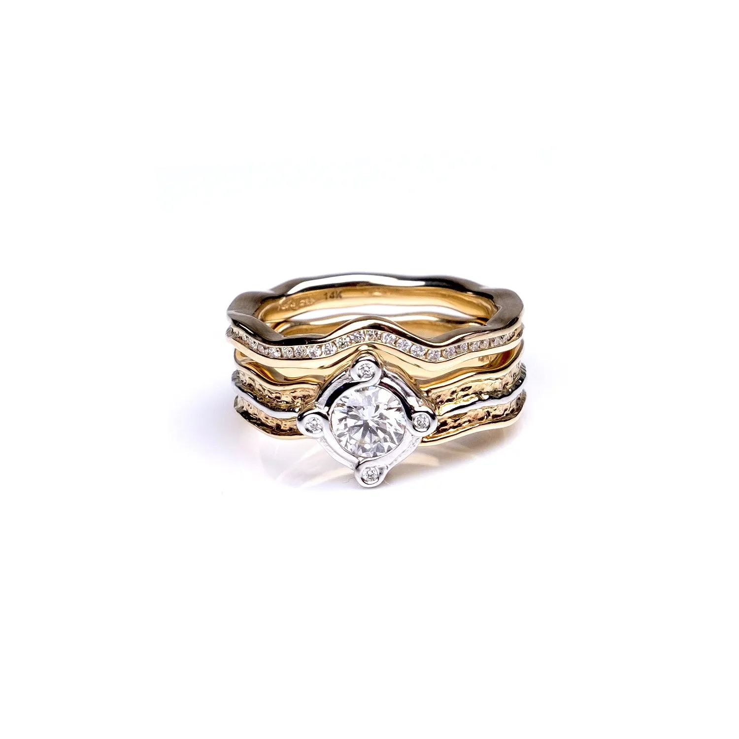 14k Yellow Gold and Lab Grown Diamonds Rocks 'n Rivers Rail