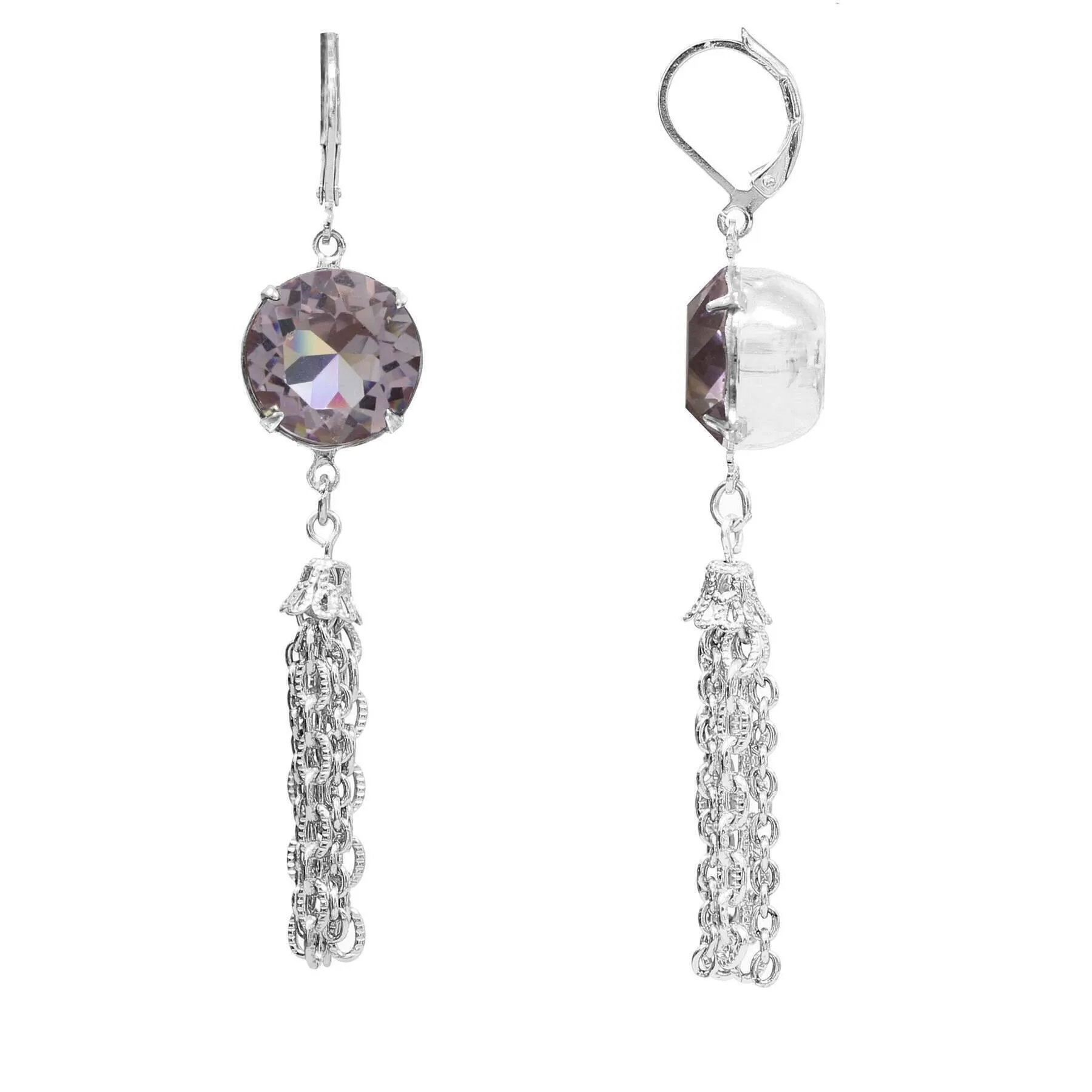 2028 Jewelry Round Austrian Crystal Tassel Earrings