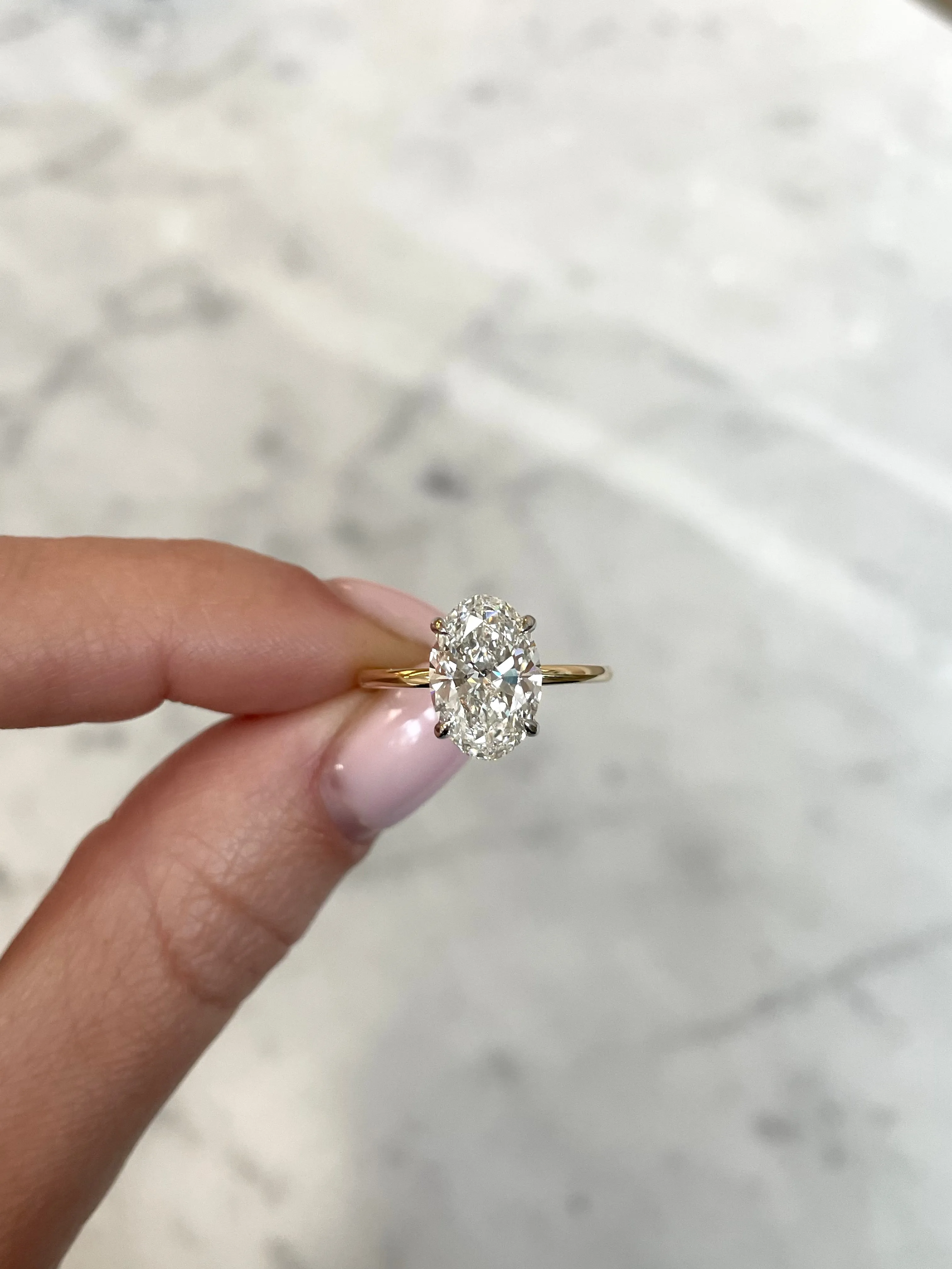 2.38 Lab Grown Oval Whisper Thin® Hidden Halo