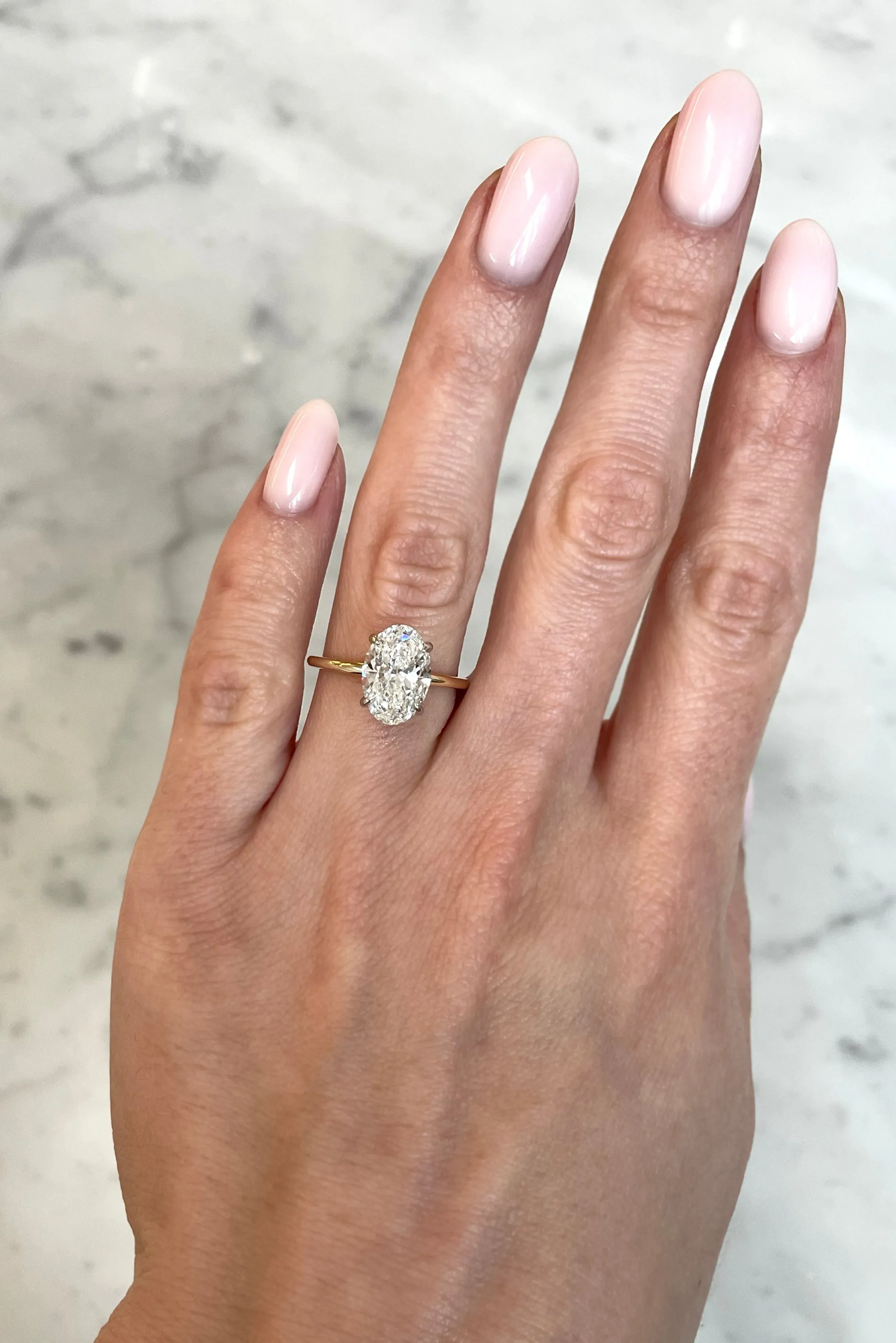 2.38 Lab Grown Oval Whisper Thin® Hidden Halo