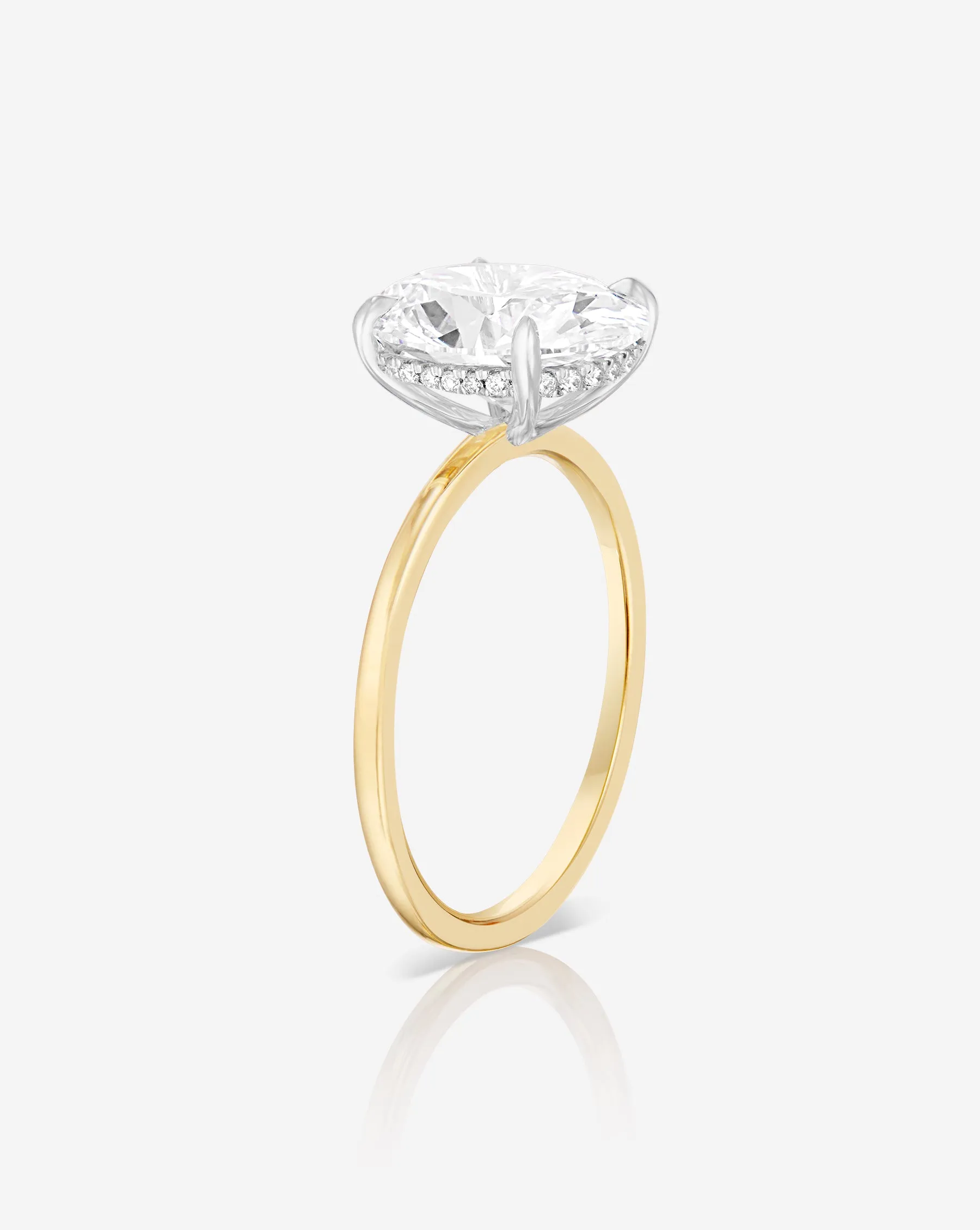 2.38 Lab Grown Oval Whisper Thin® Hidden Halo