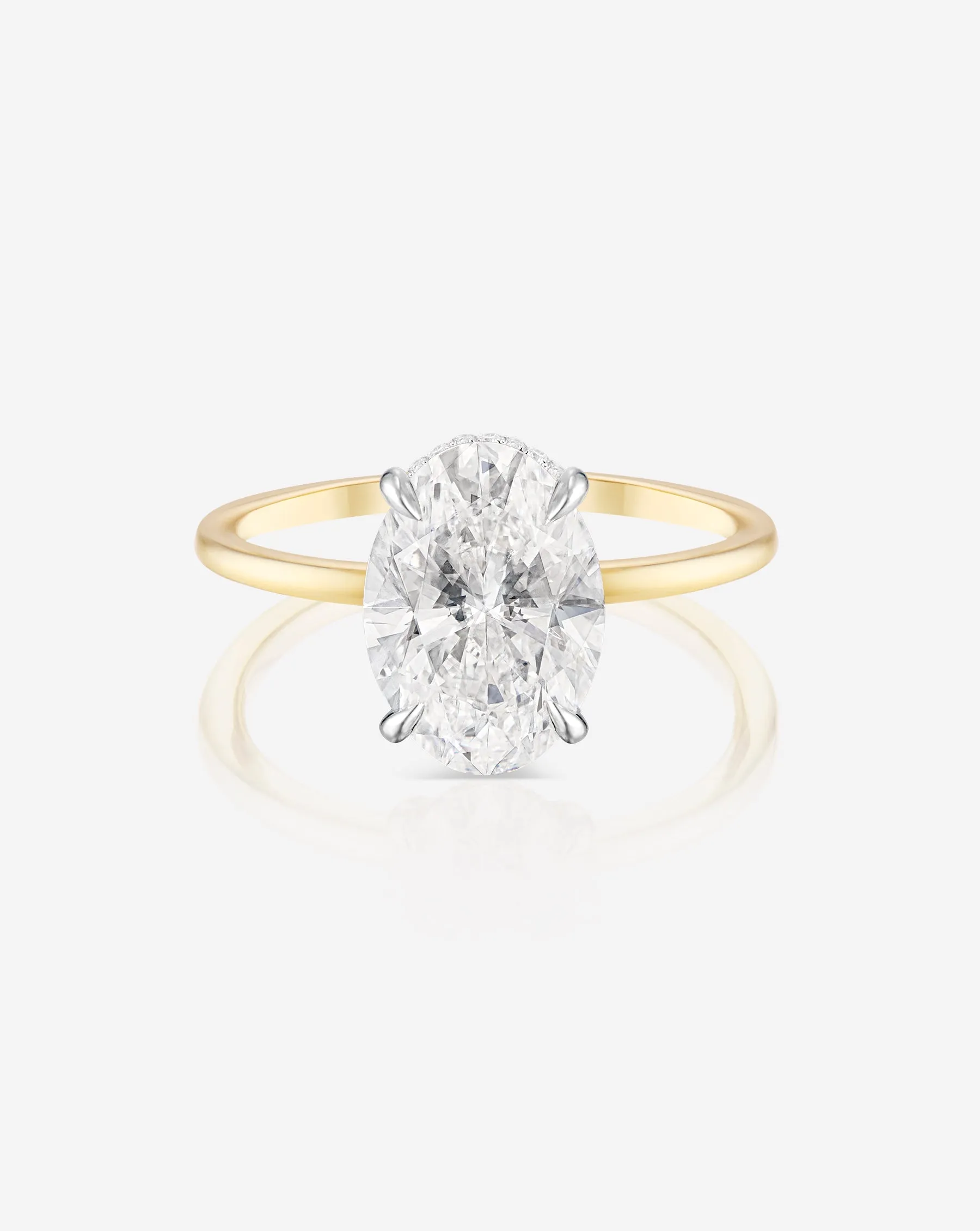 2.38 Lab Grown Oval Whisper Thin® Hidden Halo