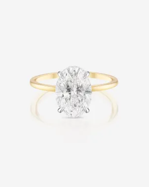 2.38 Lab Grown Oval Whisper Thin® Hidden Halo