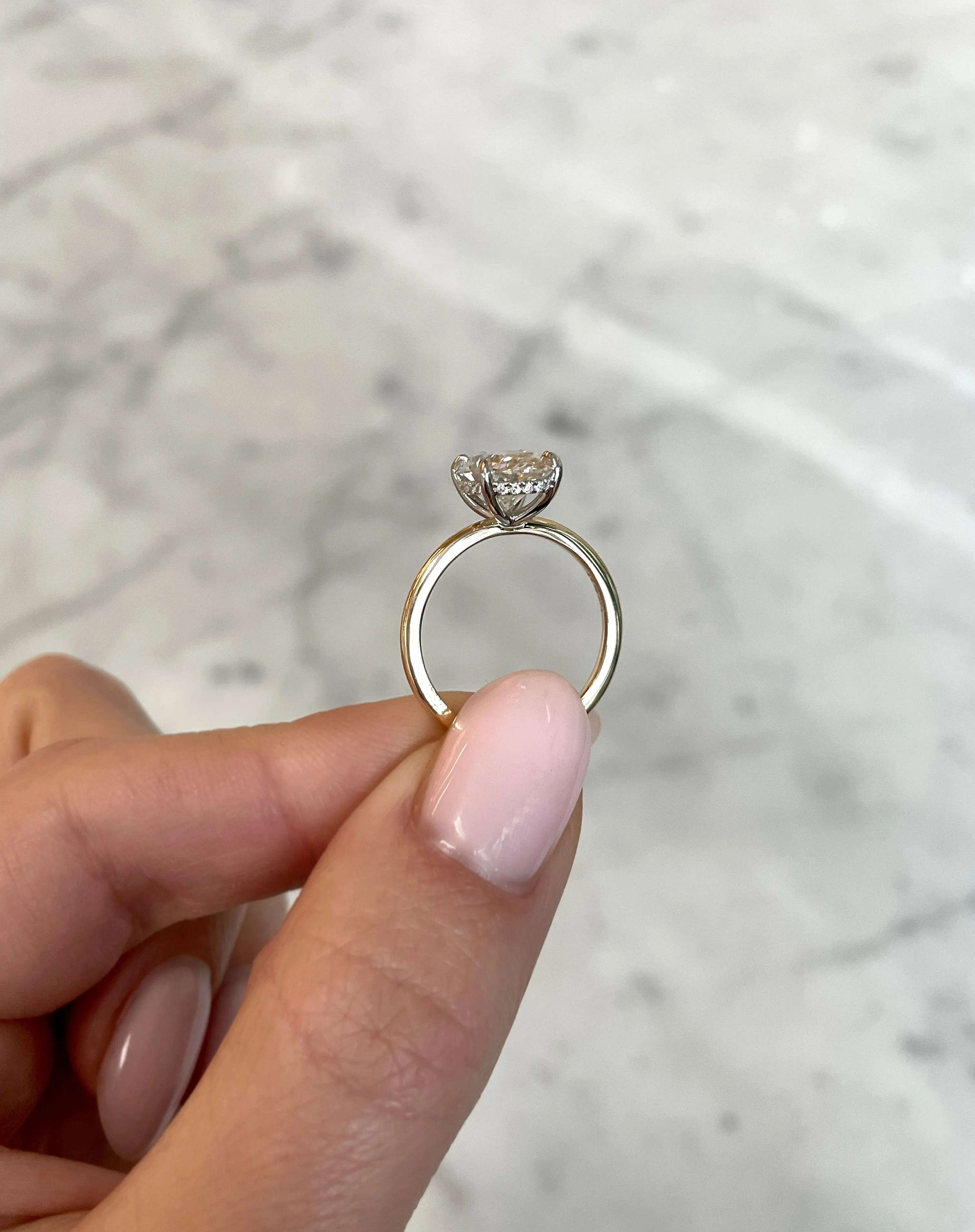 2.38 Lab Grown Oval Whisper Thin® Hidden Halo