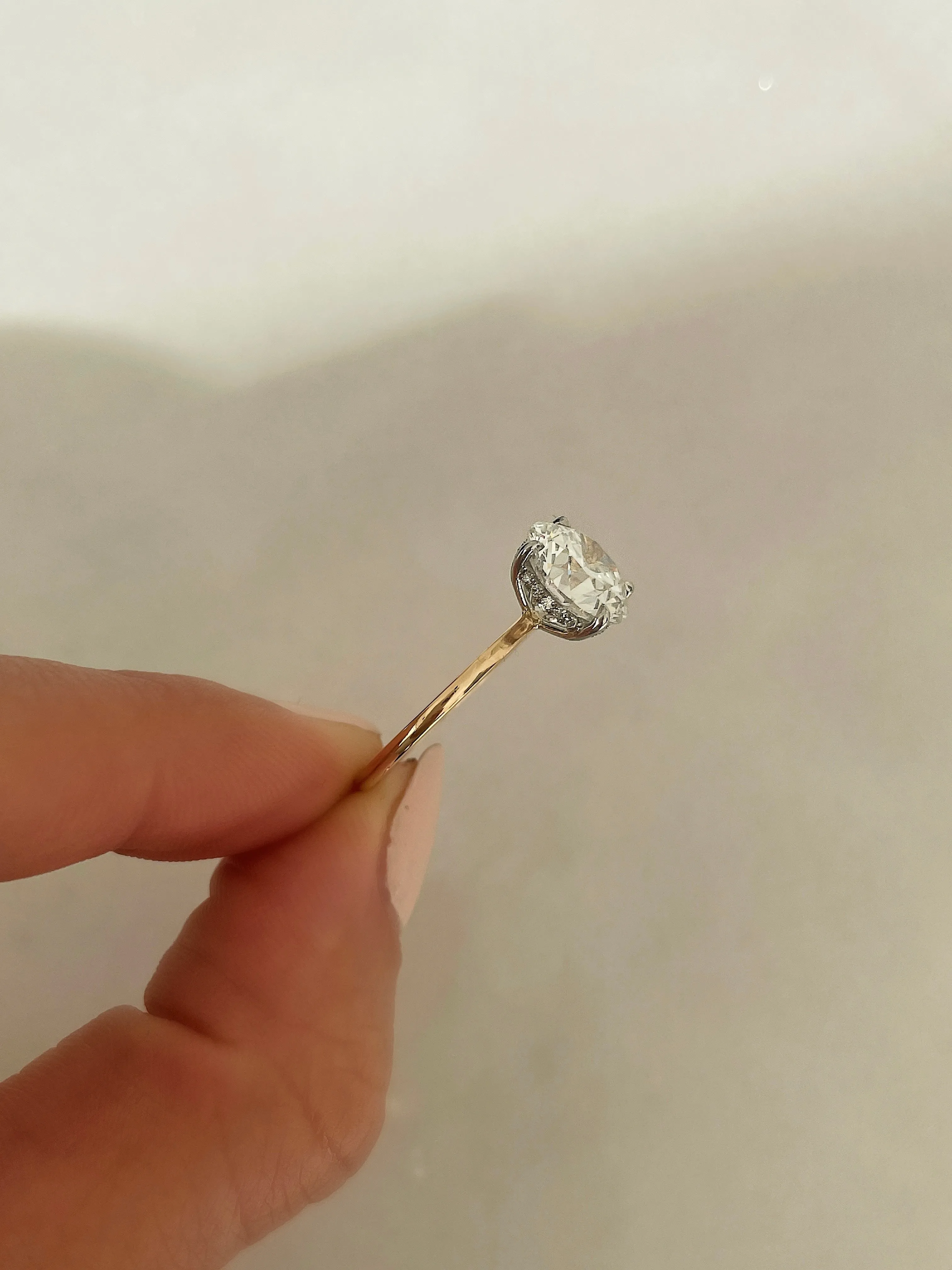 3.01 Lab Grown Round Brilliant Whisper Thin® Hidden Halo