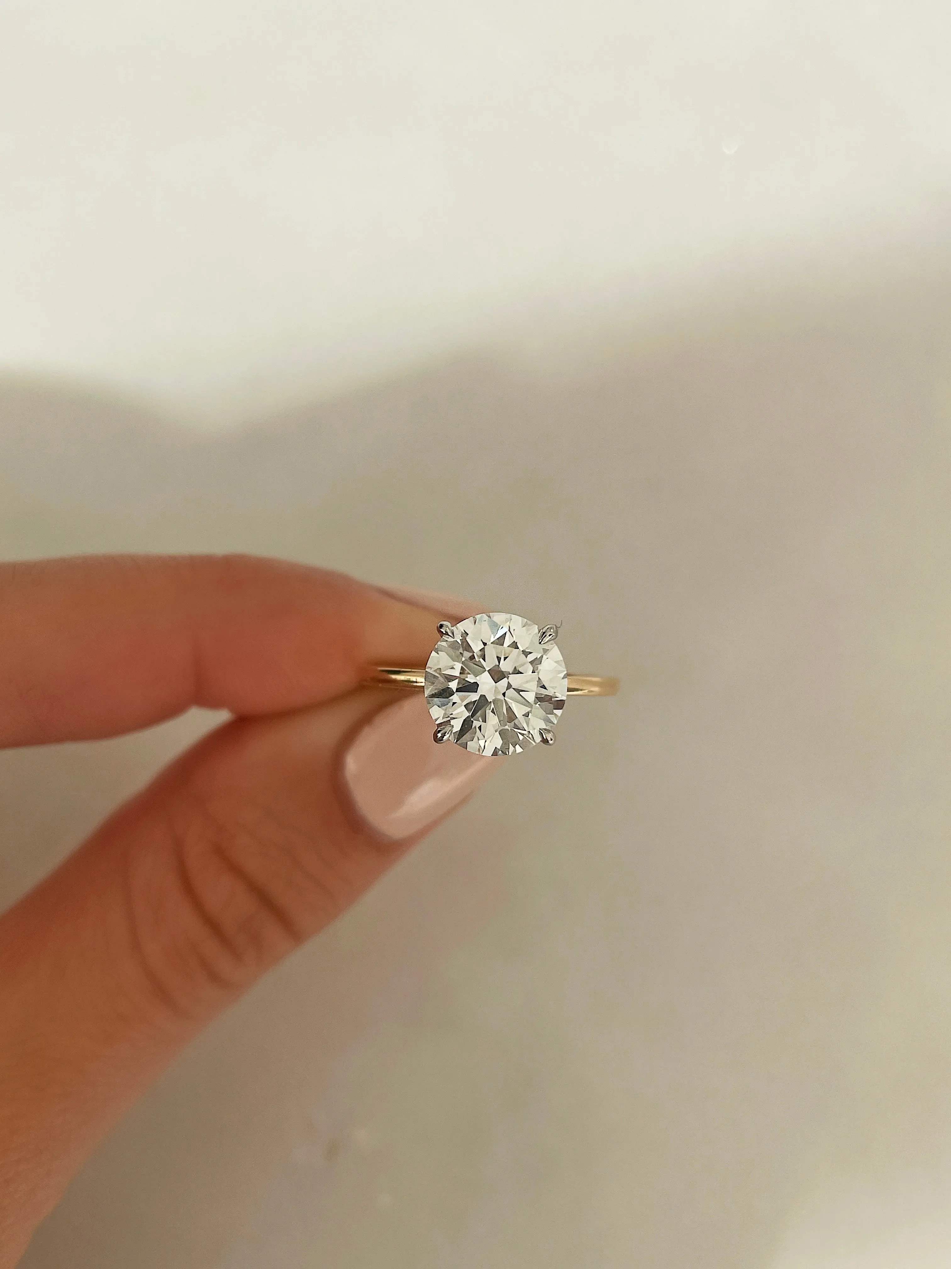 3.01 Lab Grown Round Brilliant Whisper Thin® Hidden Halo