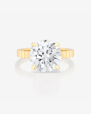 3.02 Lab Grown Round Brilliant Fluted Solitaire