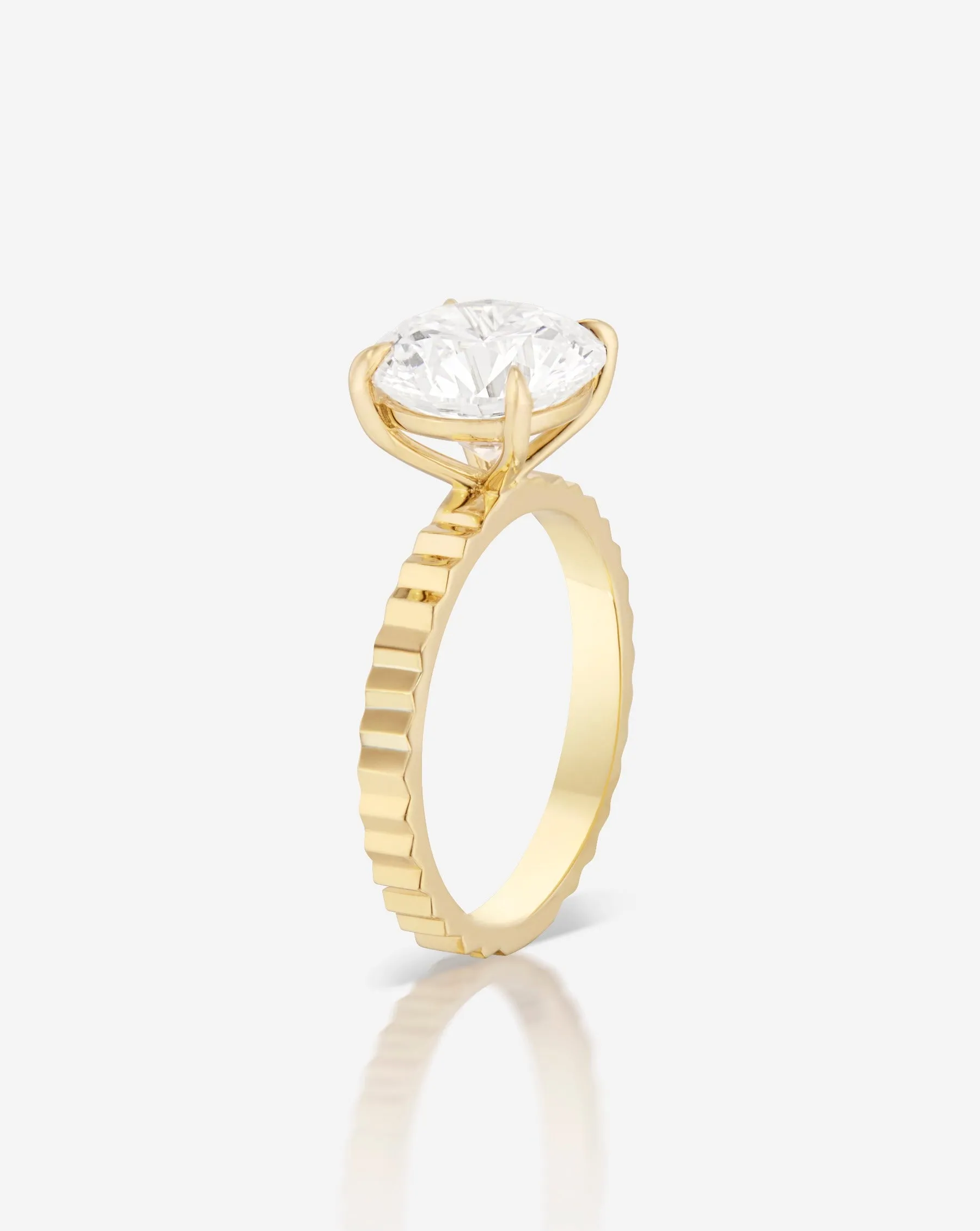 3.02 Lab Grown Round Brilliant Fluted Solitaire