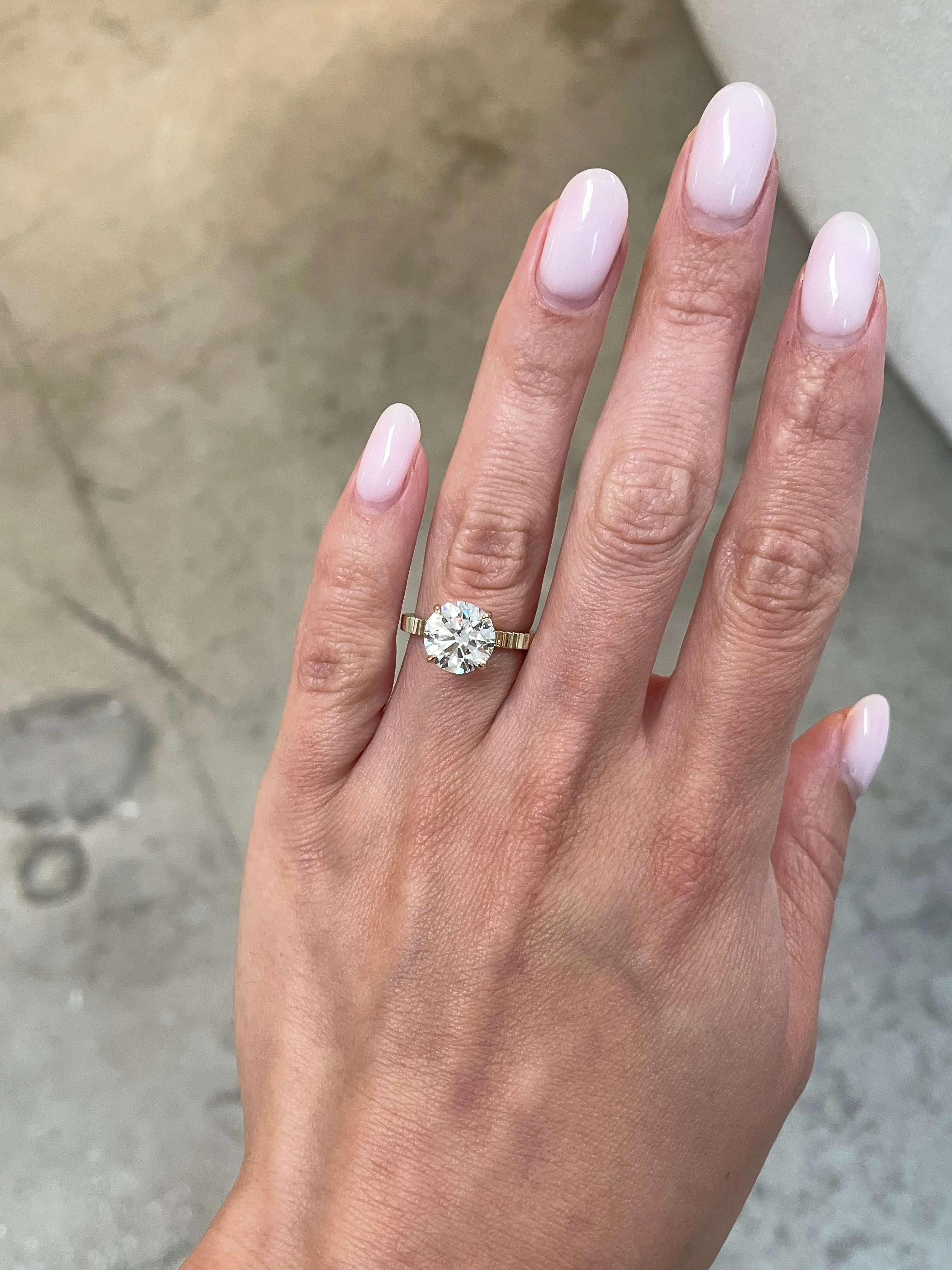 3.02 Lab Grown Round Brilliant Fluted Solitaire