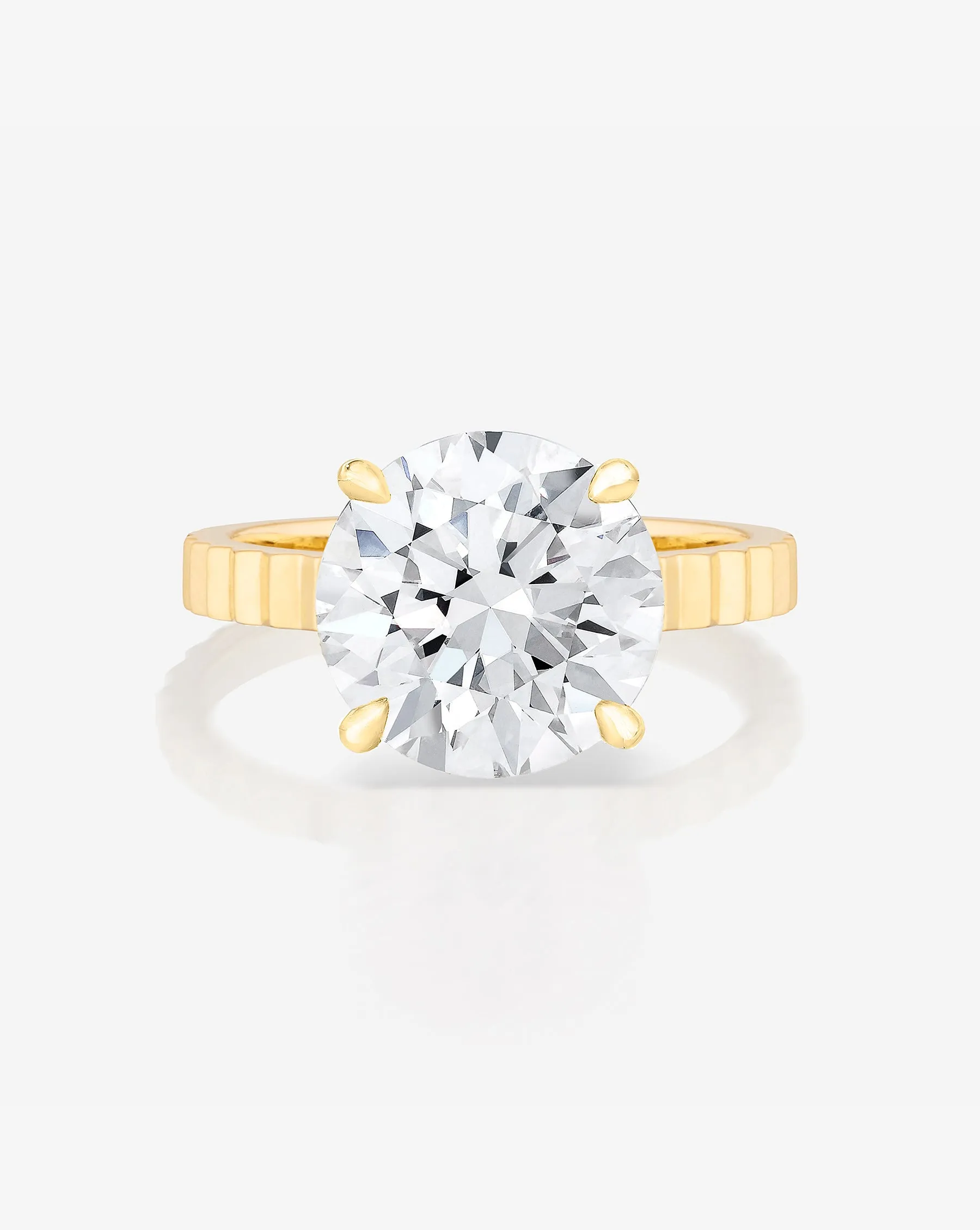 3.02 Lab Grown Round Brilliant Fluted Solitaire