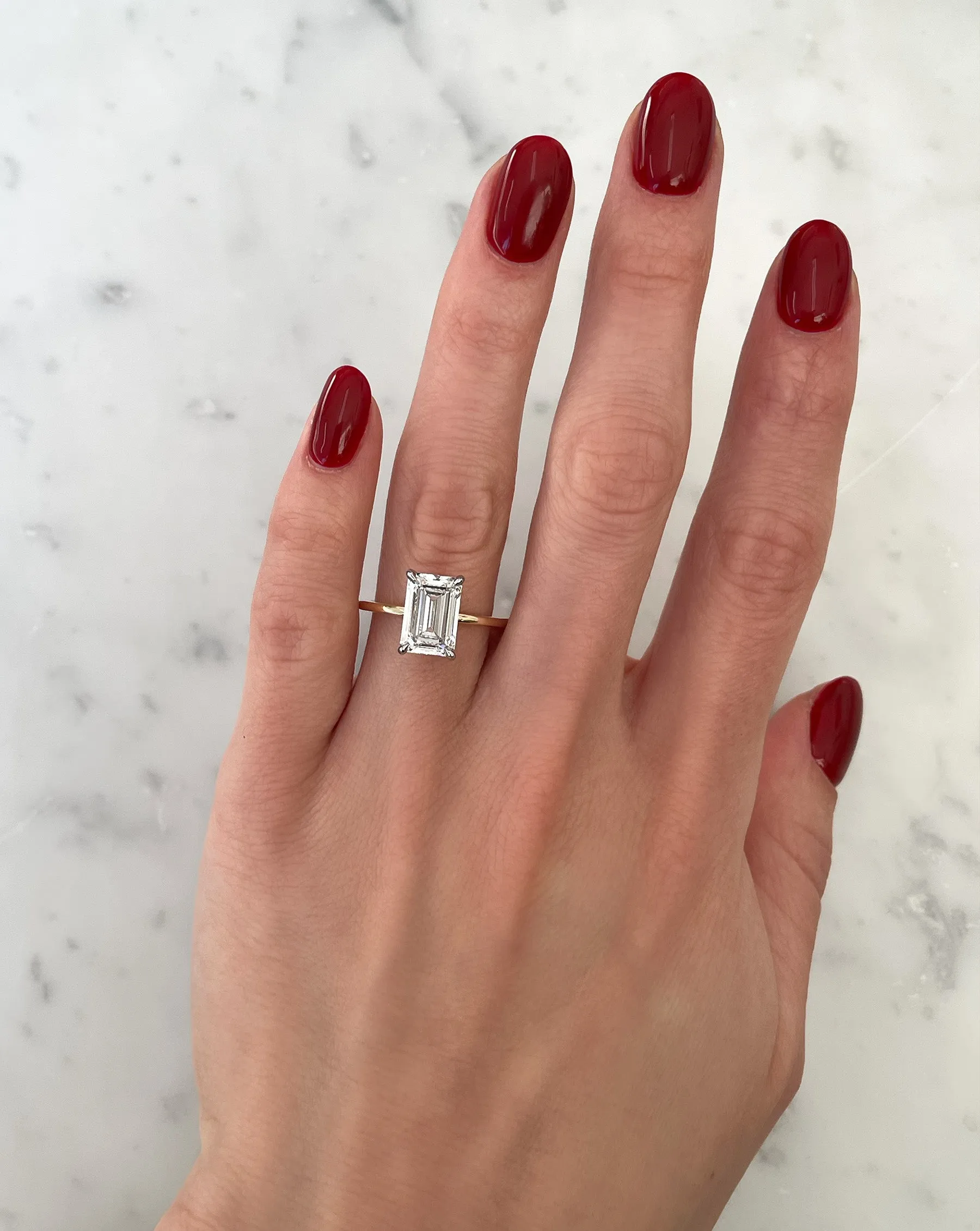 3.10 Lab Grown Emerald Whisper Thin® Hidden Halo