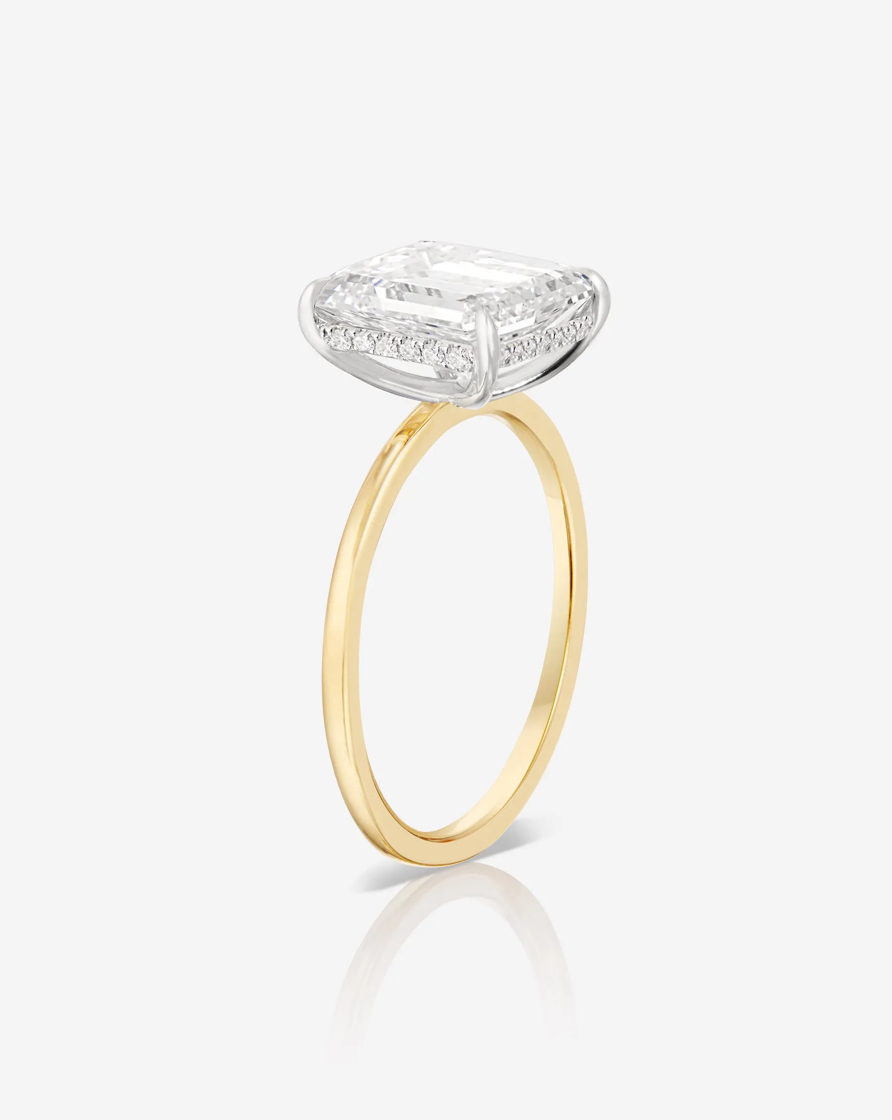 3.10 Lab Grown Emerald Whisper Thin® Hidden Halo