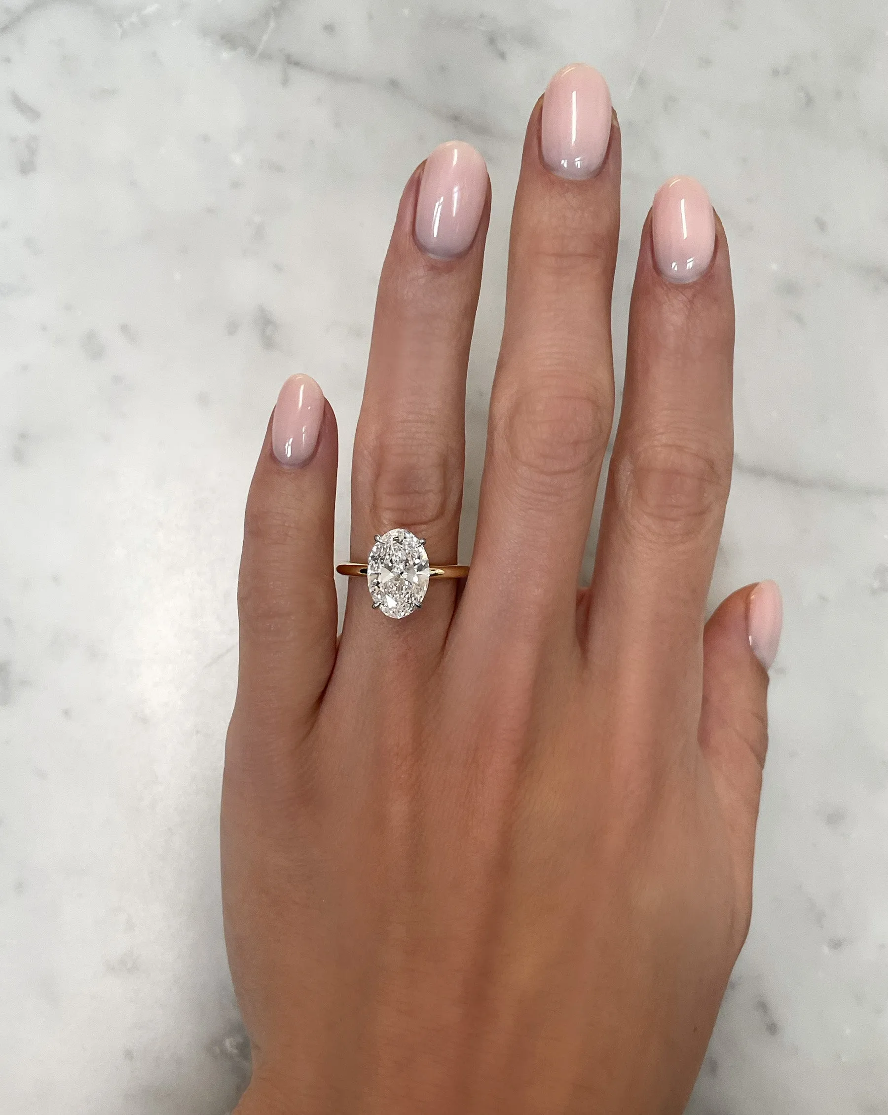 3.49 Lab Grown Oval Cloud Solitaire