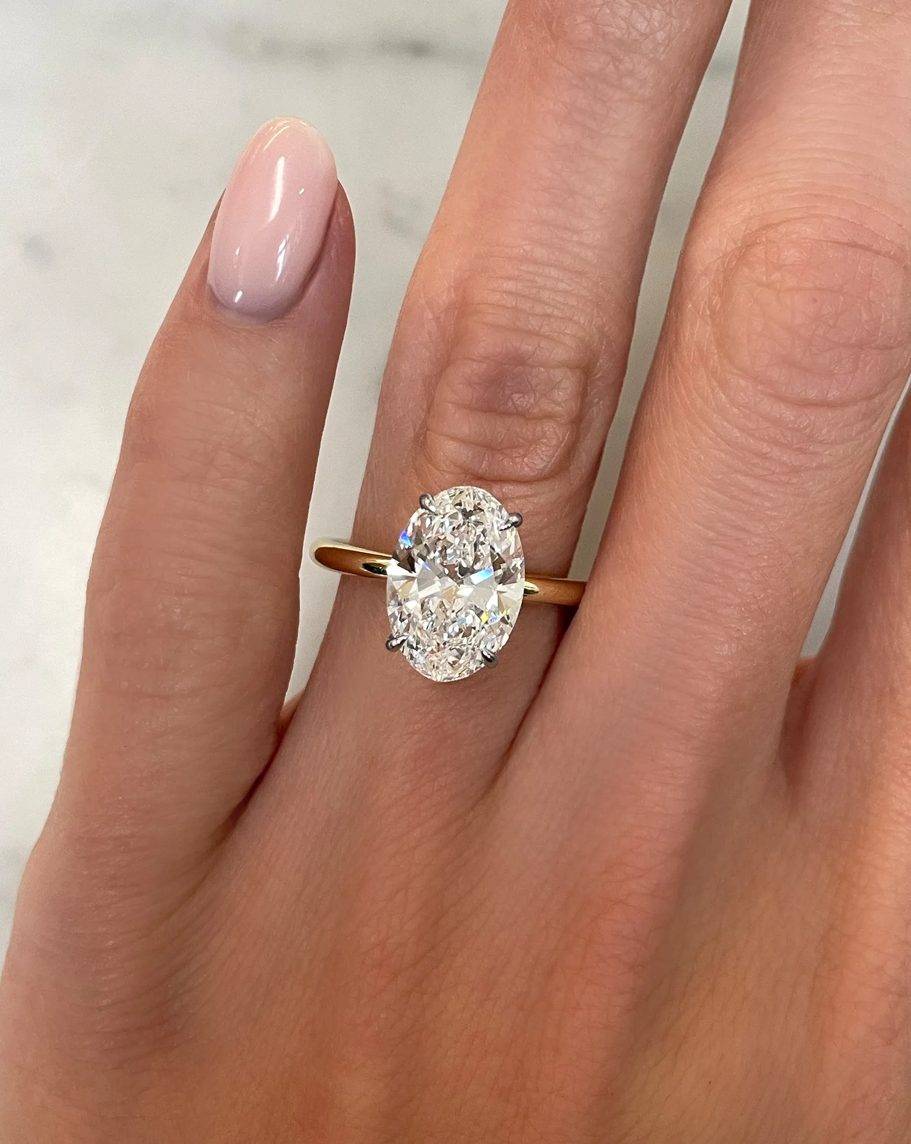3.49 Lab Grown Oval Cloud Solitaire