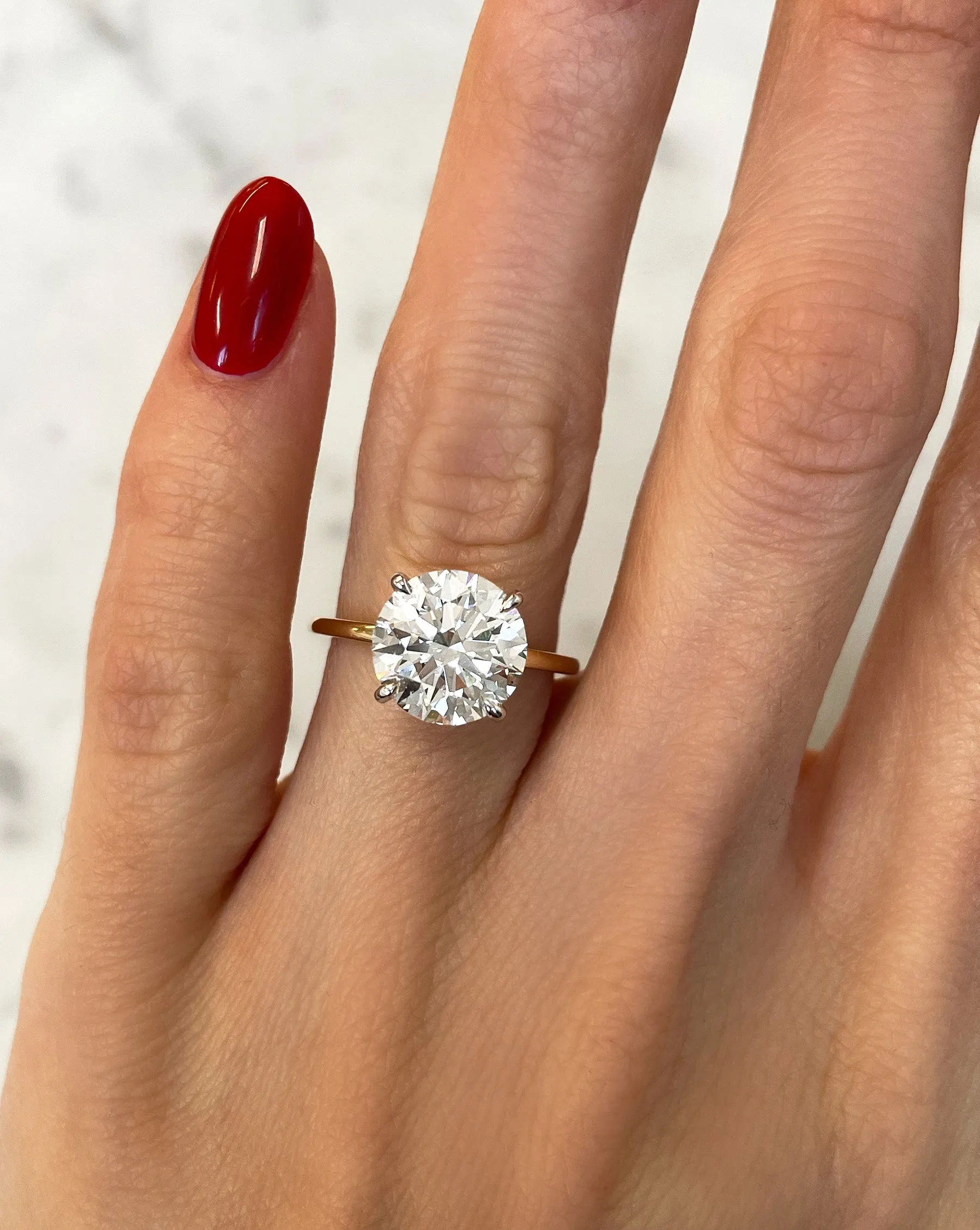 3.51 Lab Grown Round Brilliant Whisper Thin® Hidden Halo