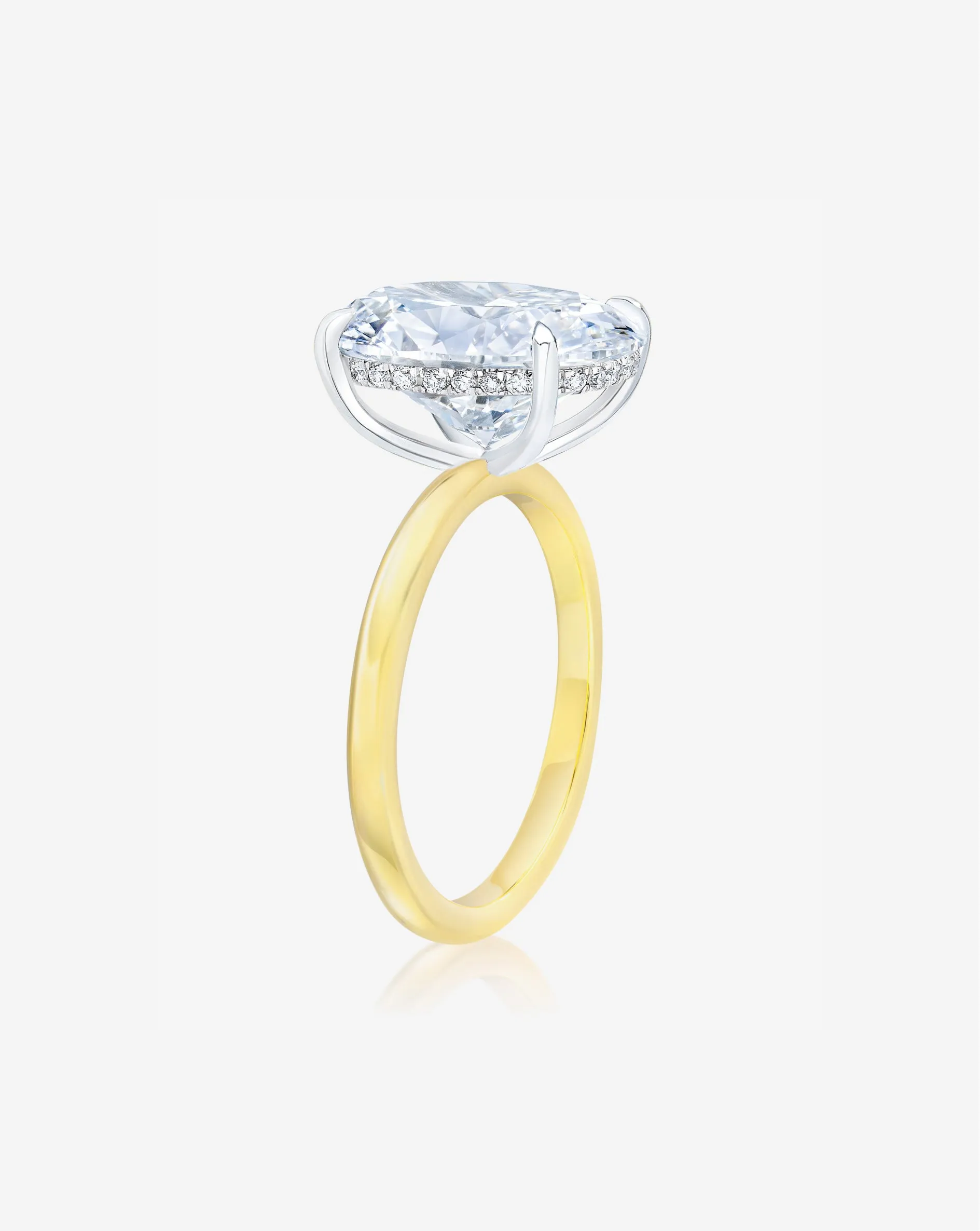3.56 Lab Grown Oval Cloud Solitaire Hidden Halo