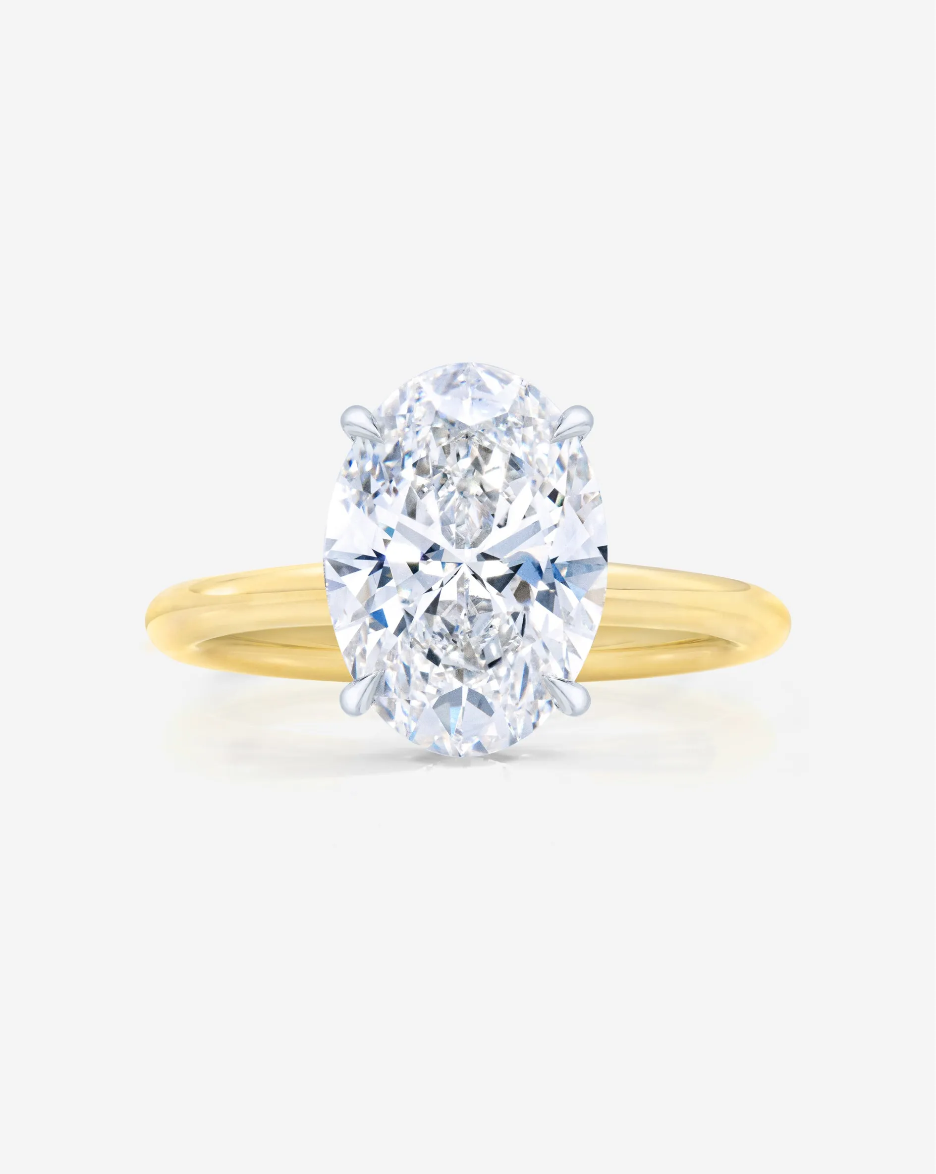 3.56 Lab Grown Oval Cloud Solitaire Hidden Halo