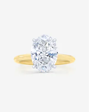 3.56 Lab Grown Oval Cloud Solitaire Hidden Halo