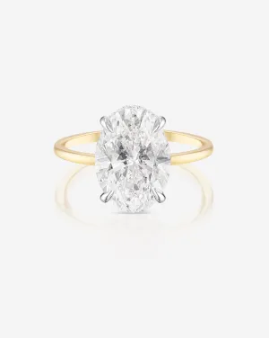 3.71 Lab Grown Oval Whisper Thin® Hidden Halo