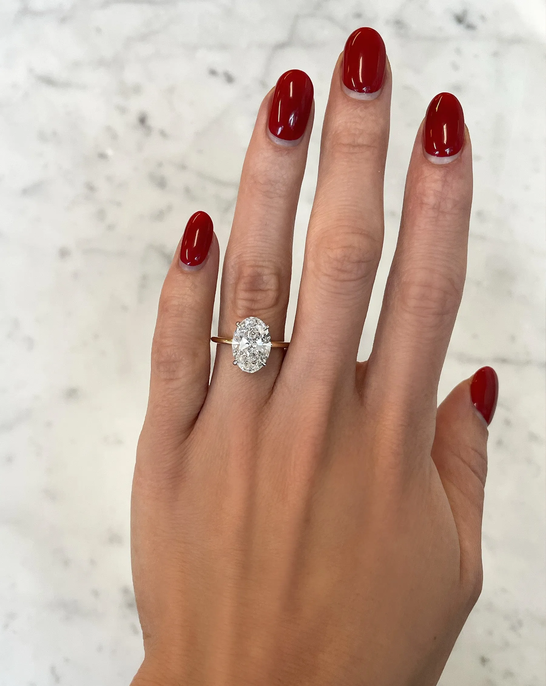 3.71 Lab Grown Oval Whisper Thin® Hidden Halo