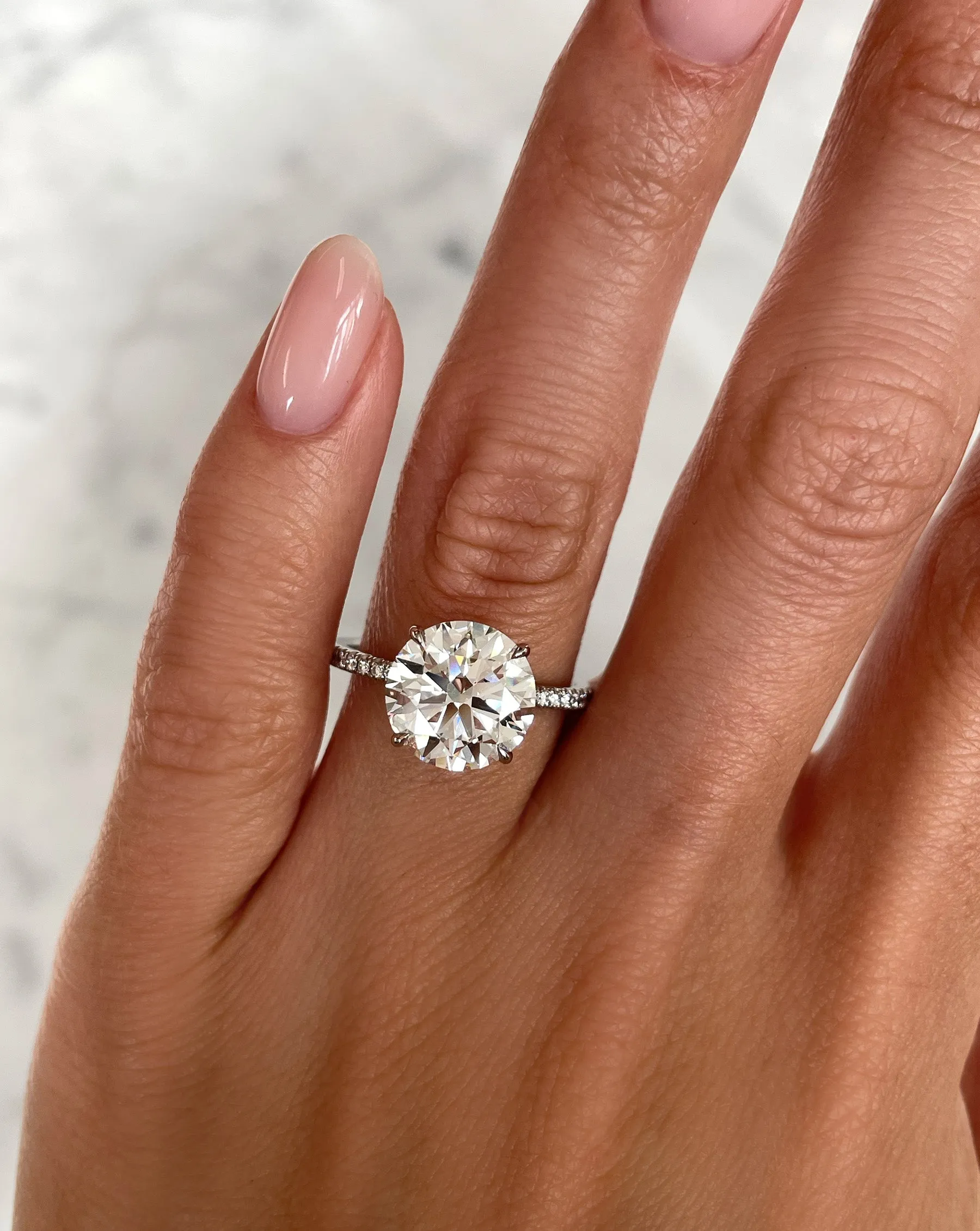 4.01 Lab Grown Round Brilliant Whisper Thin® Pavé