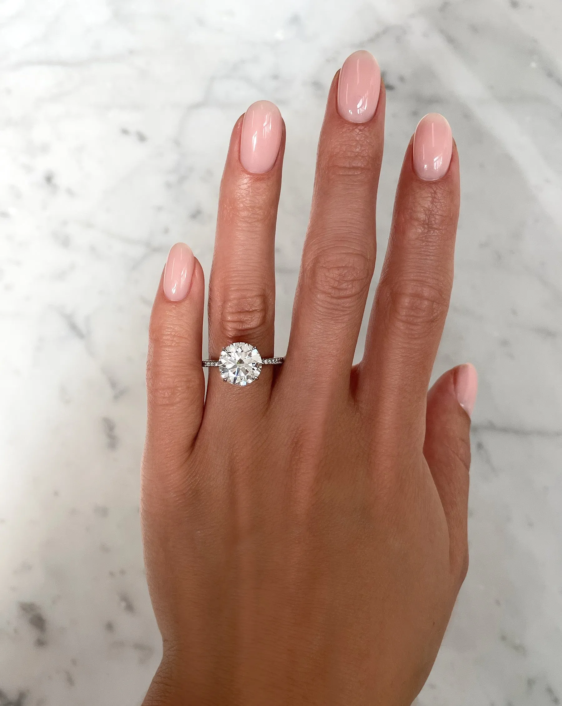 4.01 Lab Grown Round Brilliant Whisper Thin® Pavé