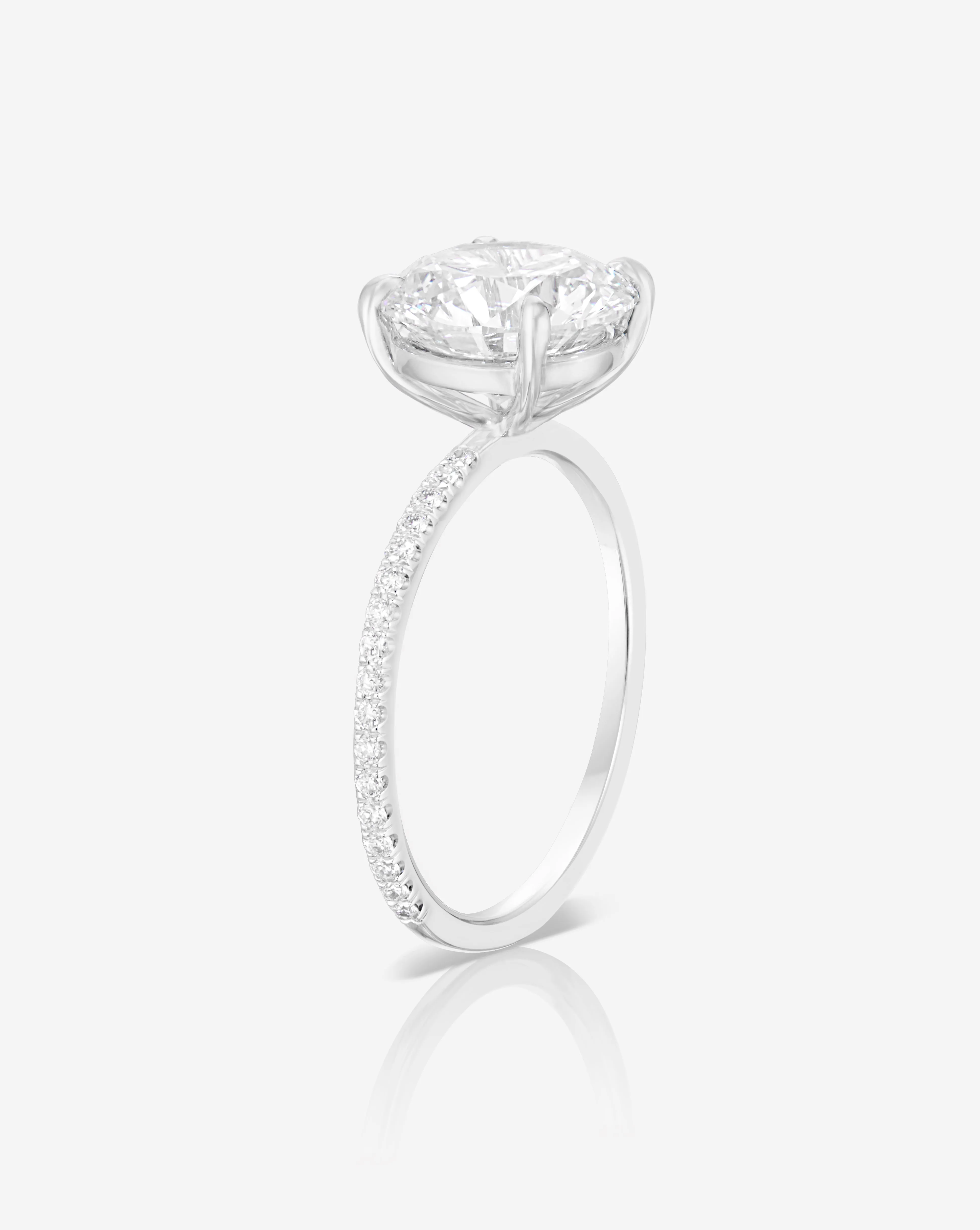 4.01 Lab Grown Round Brilliant Whisper Thin® Pavé