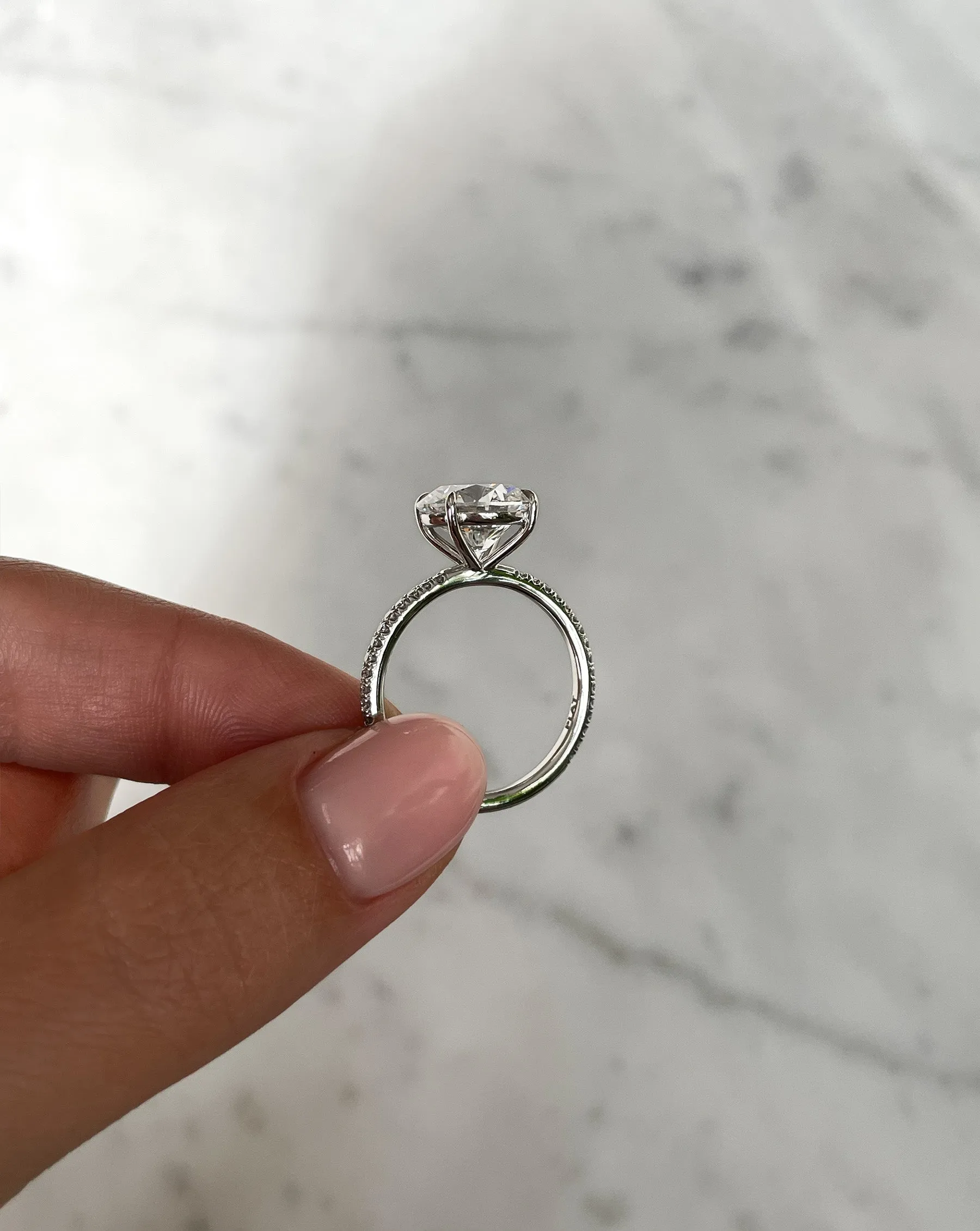 4.01 Lab Grown Round Brilliant Whisper Thin® Pavé