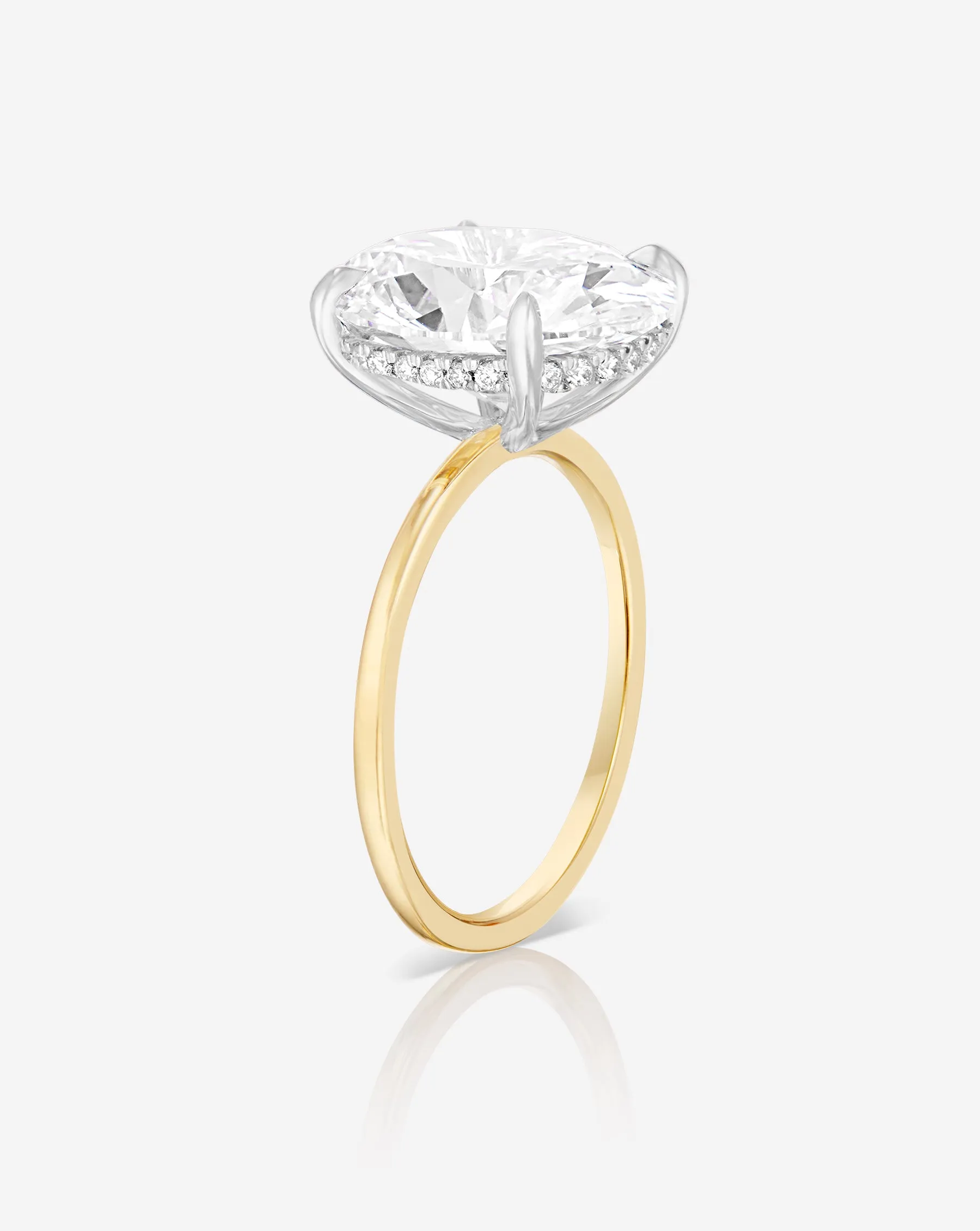 4.06 Lab Grown Oval Whisper Thin® Hidden Halo