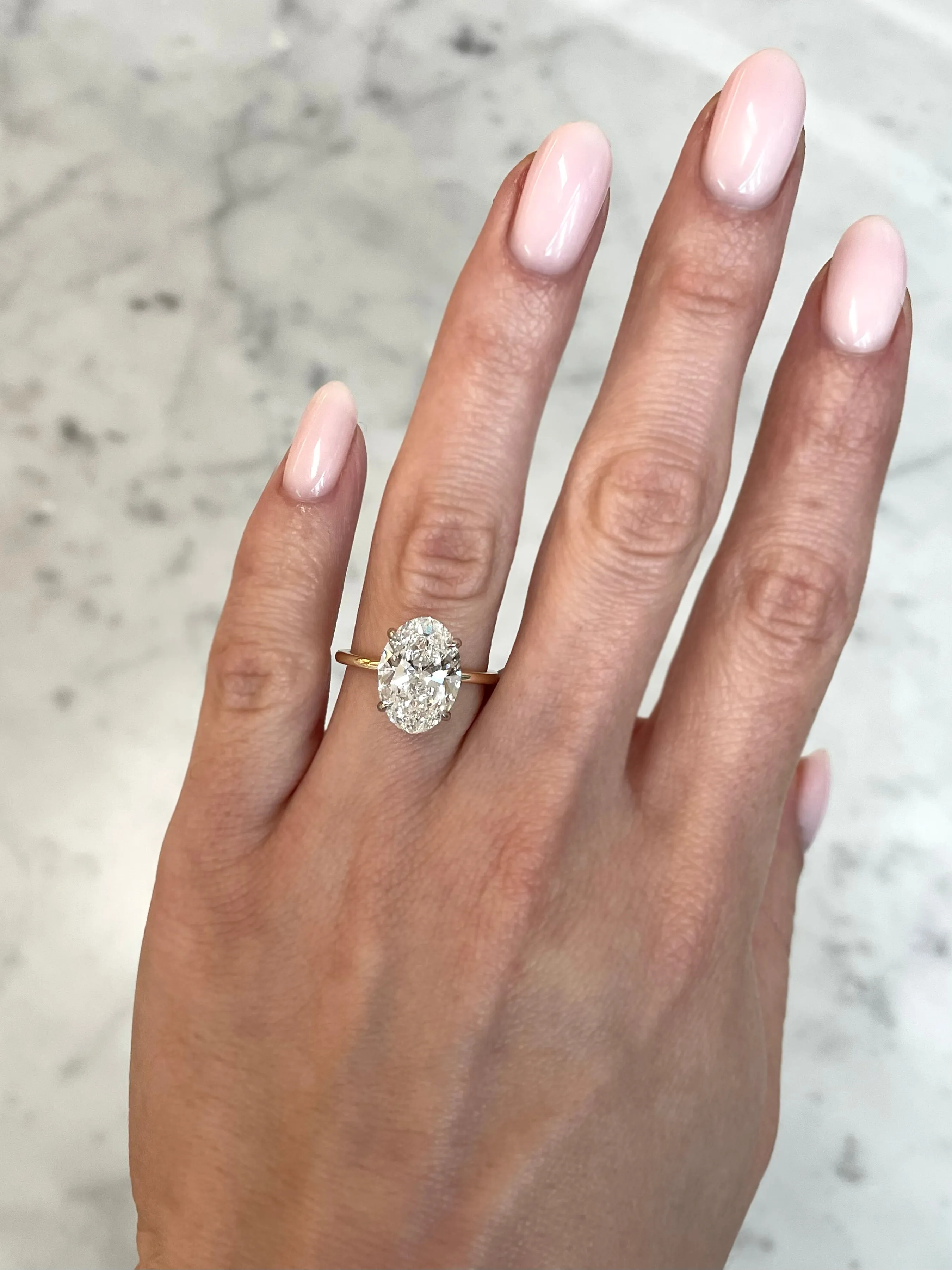 4.06 Lab Grown Oval Whisper Thin® Hidden Halo