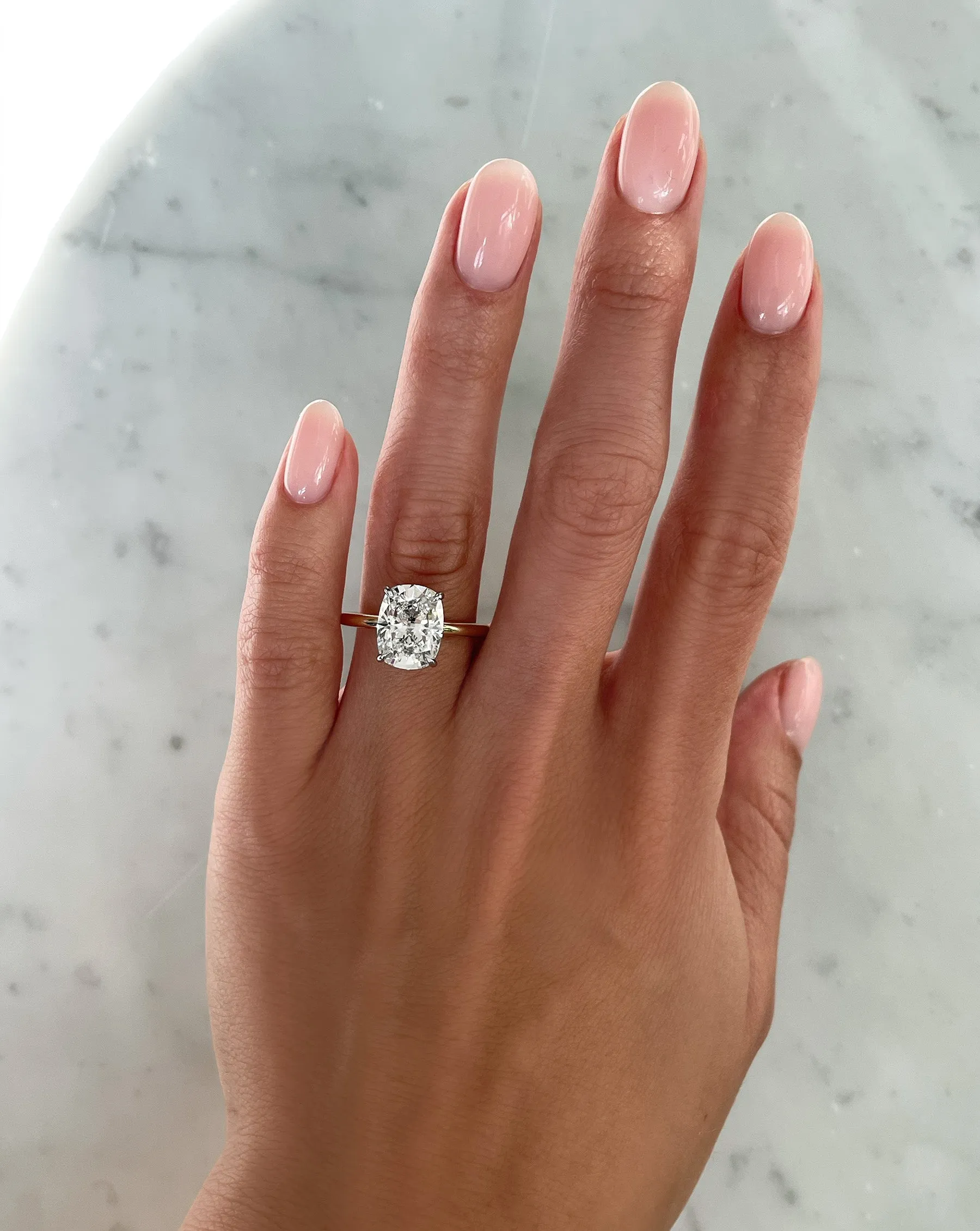 4.08 Lab Grown Cushion Cloud Solitaire