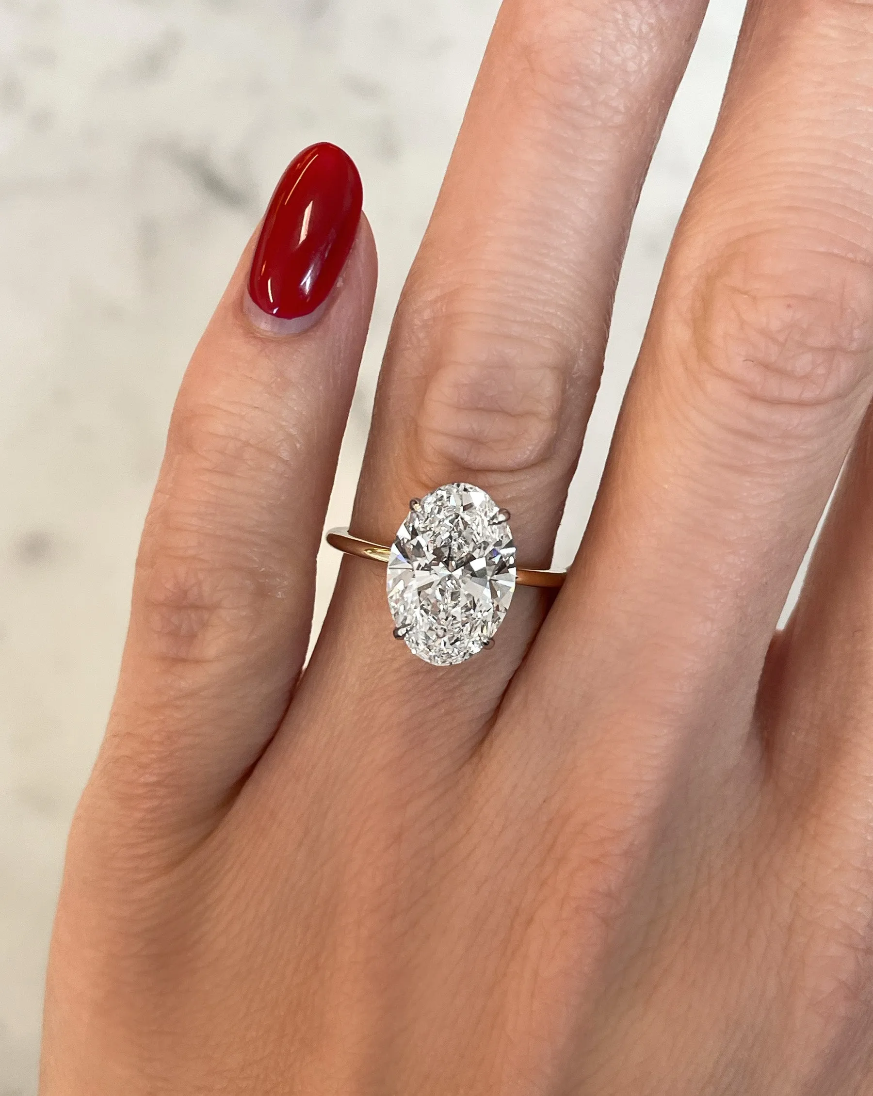4.11 Lab Grown Oval Whisper Thin® Hidden Halo