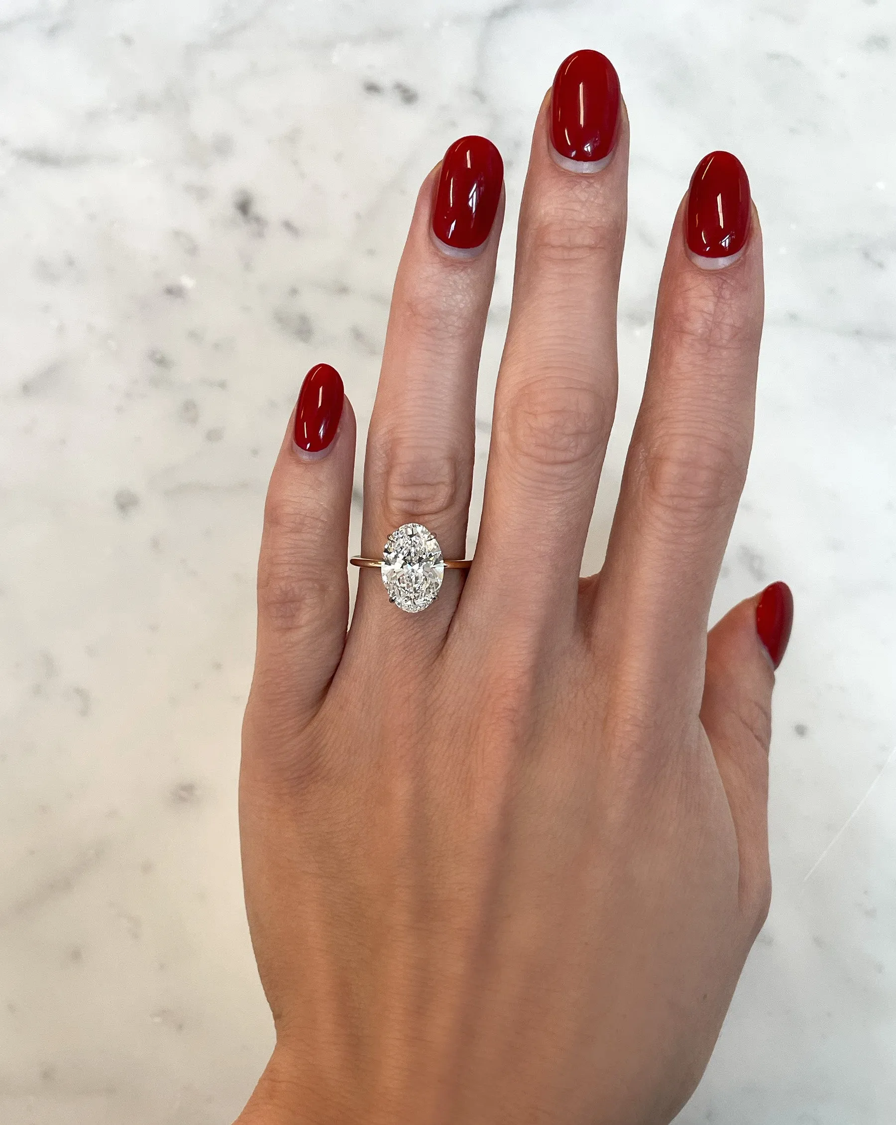4.11 Lab Grown Oval Whisper Thin® Hidden Halo