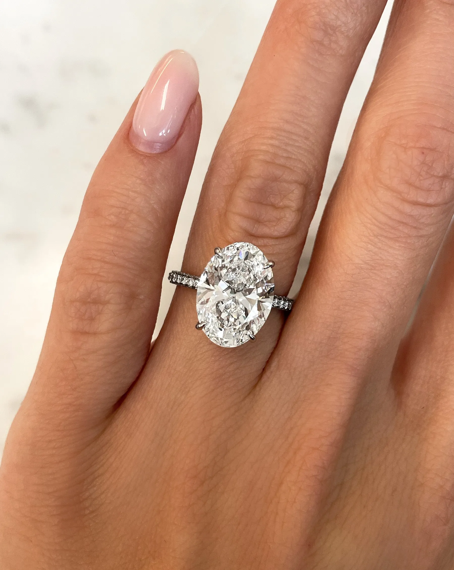 5.09 Lab Grown Oval Pavé Cloud