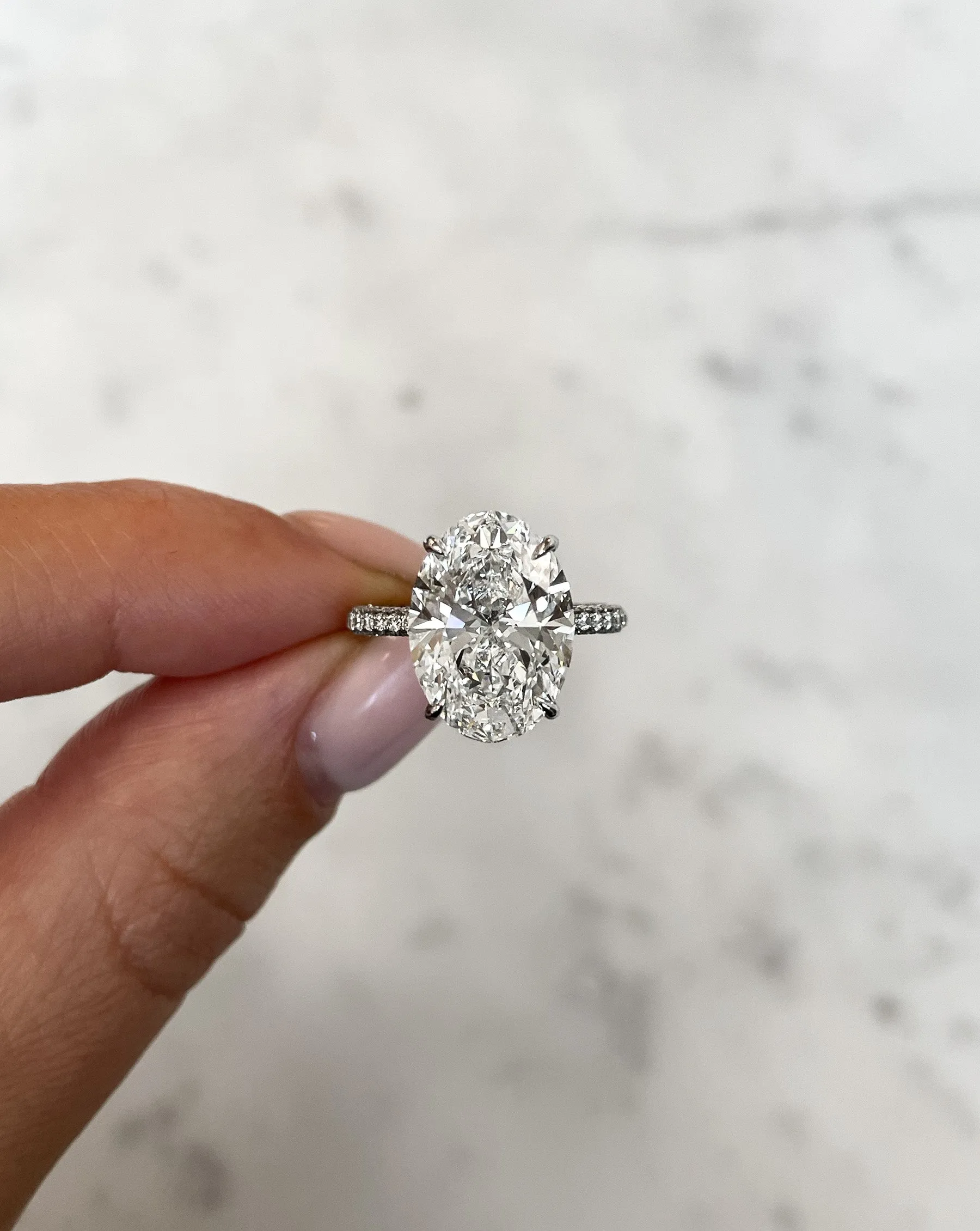 5.09 Lab Grown Oval Pavé Cloud