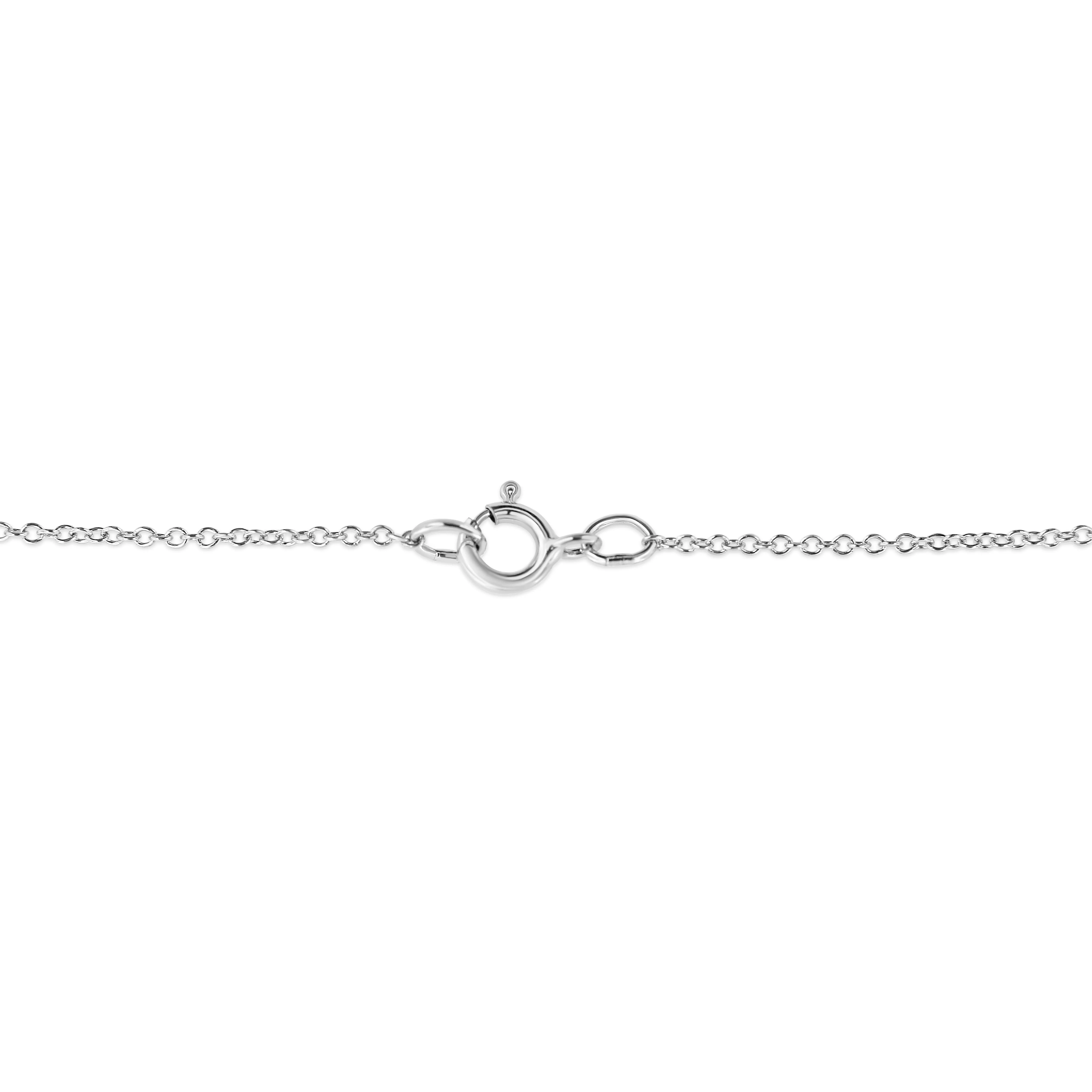 .925 Sterling Silver Treated Color Diamond Bezel Solitaire 18 Pendant Necklace