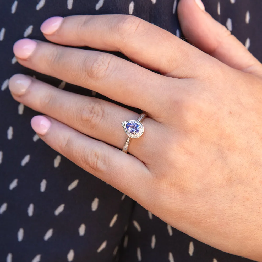 9ct Yellow Gold 0.75ct Tanzanite and 0.20 Carat Diamond Ring