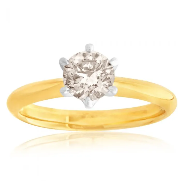 9ct Yellow Gold 1 Carat Australian Diamond Solitaire Ring