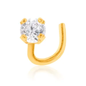 9ct Yellow Gold 2.5mm Cubic Zirconia Nose Stud