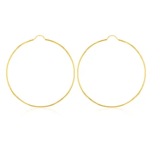 9ct Yellow Gold 50mm Plain Hoop Earrings