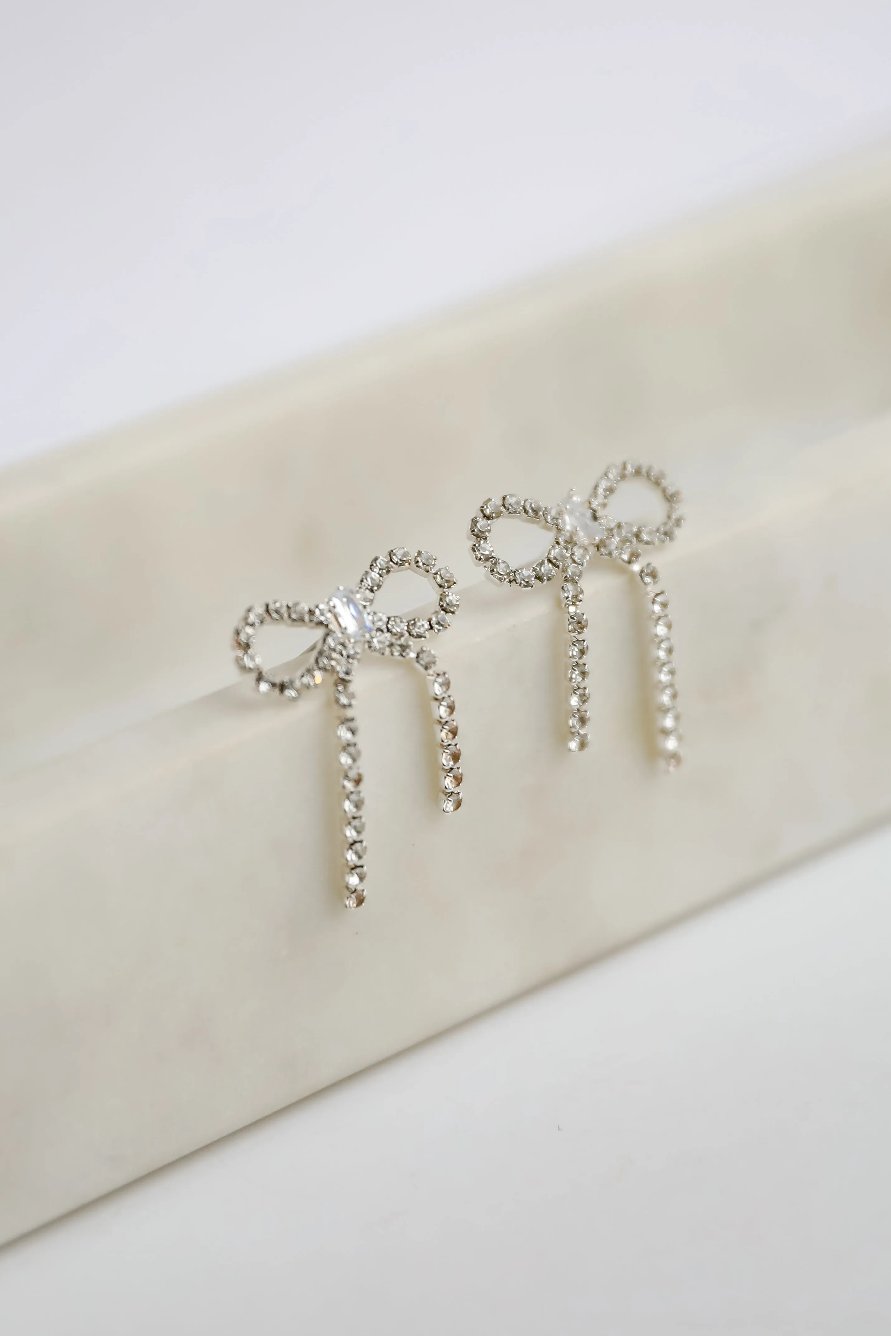Anne Rhinestone Bow Earrings