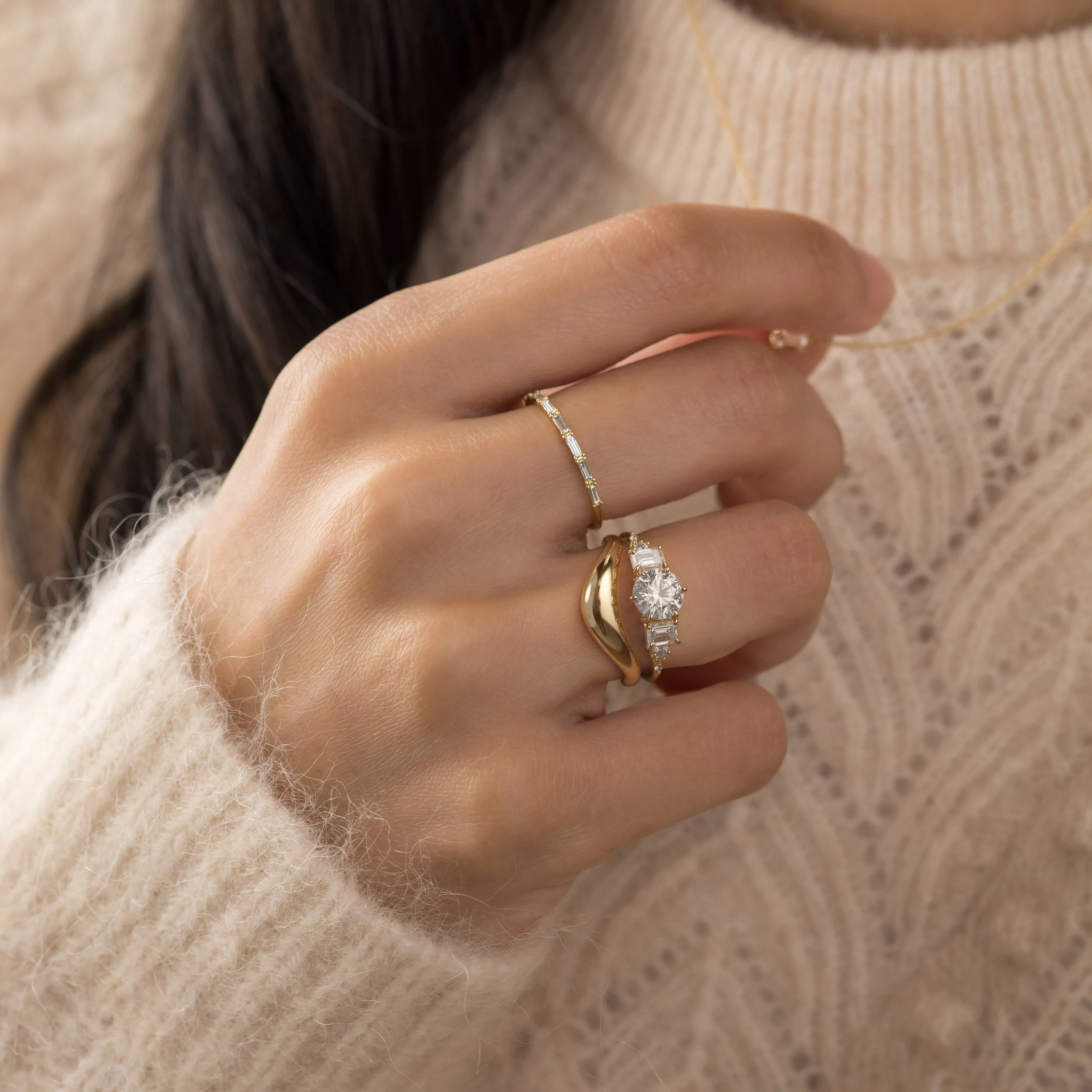 Archways Ring, Round Cut